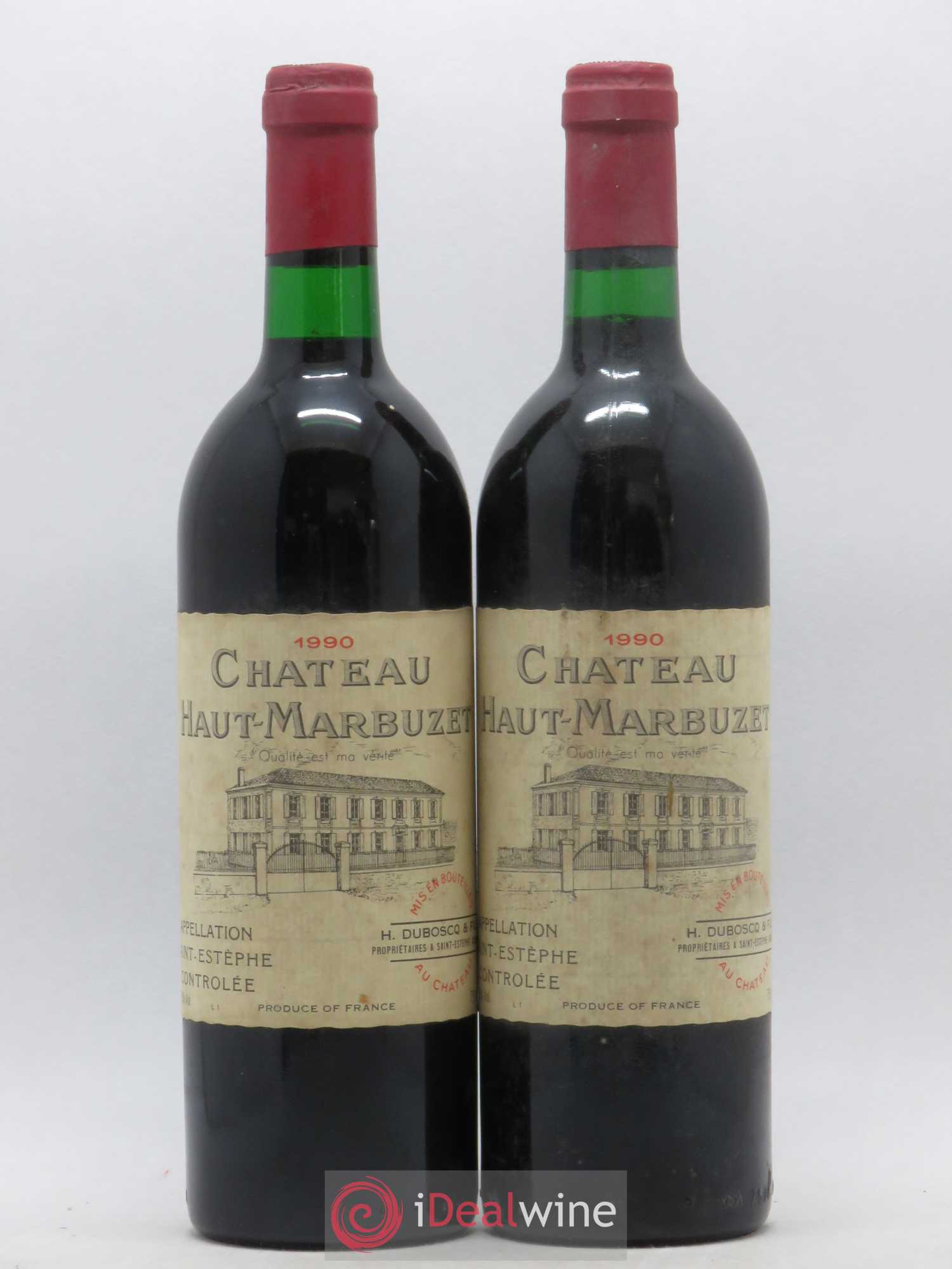 Château Haut Marbuzet 1990 - Lot de 2 bouteilles - 0