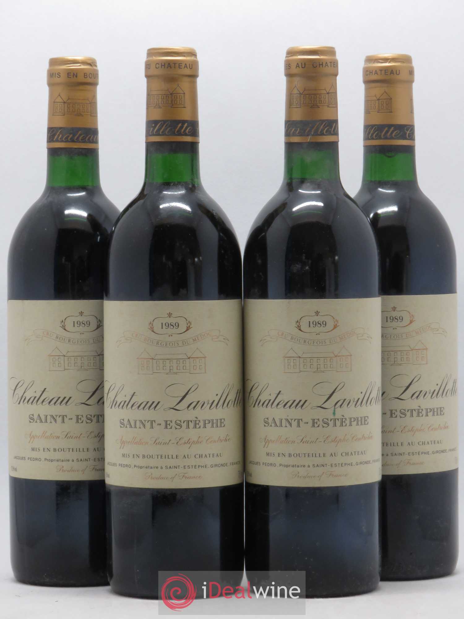 Saint-Estèphe Château Lavillotte 1989 - Lot of 4 bottles - 0