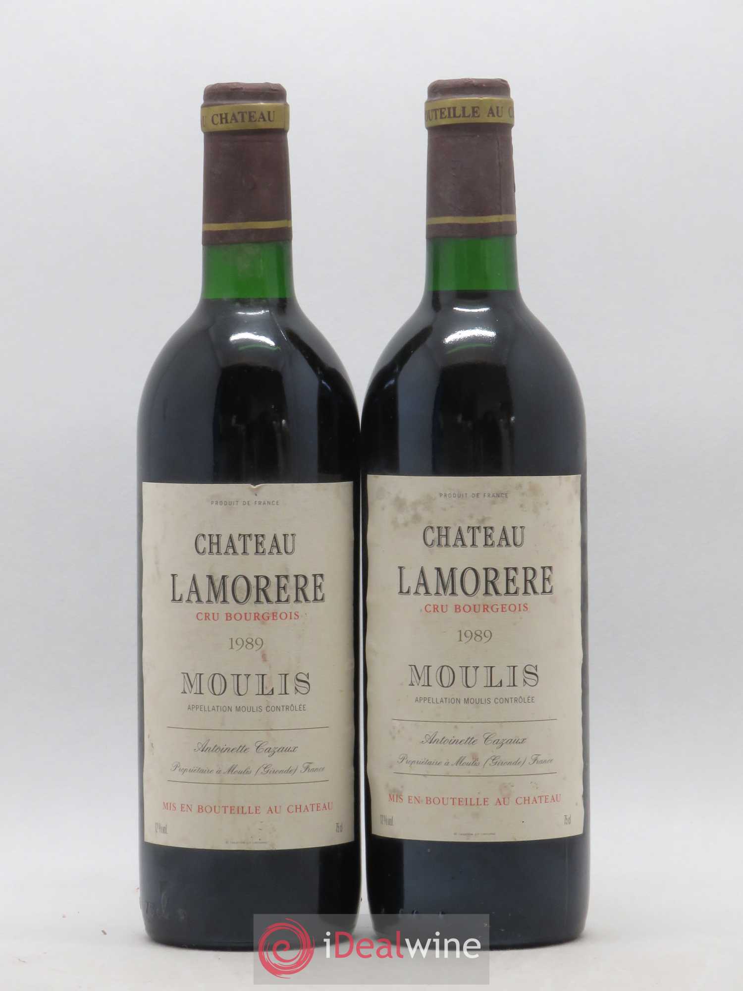Moulis en Médoc Château Lamorere 1989 - Lot de 2 bouteilles - 0