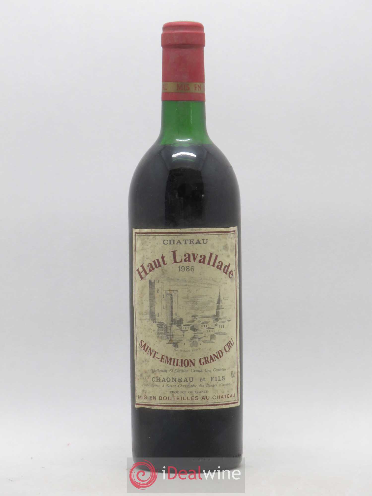 Saint-Émilion Grand Cru Chateau Haut-Lavallade 1986 - Lot de 1 bouteille - 0