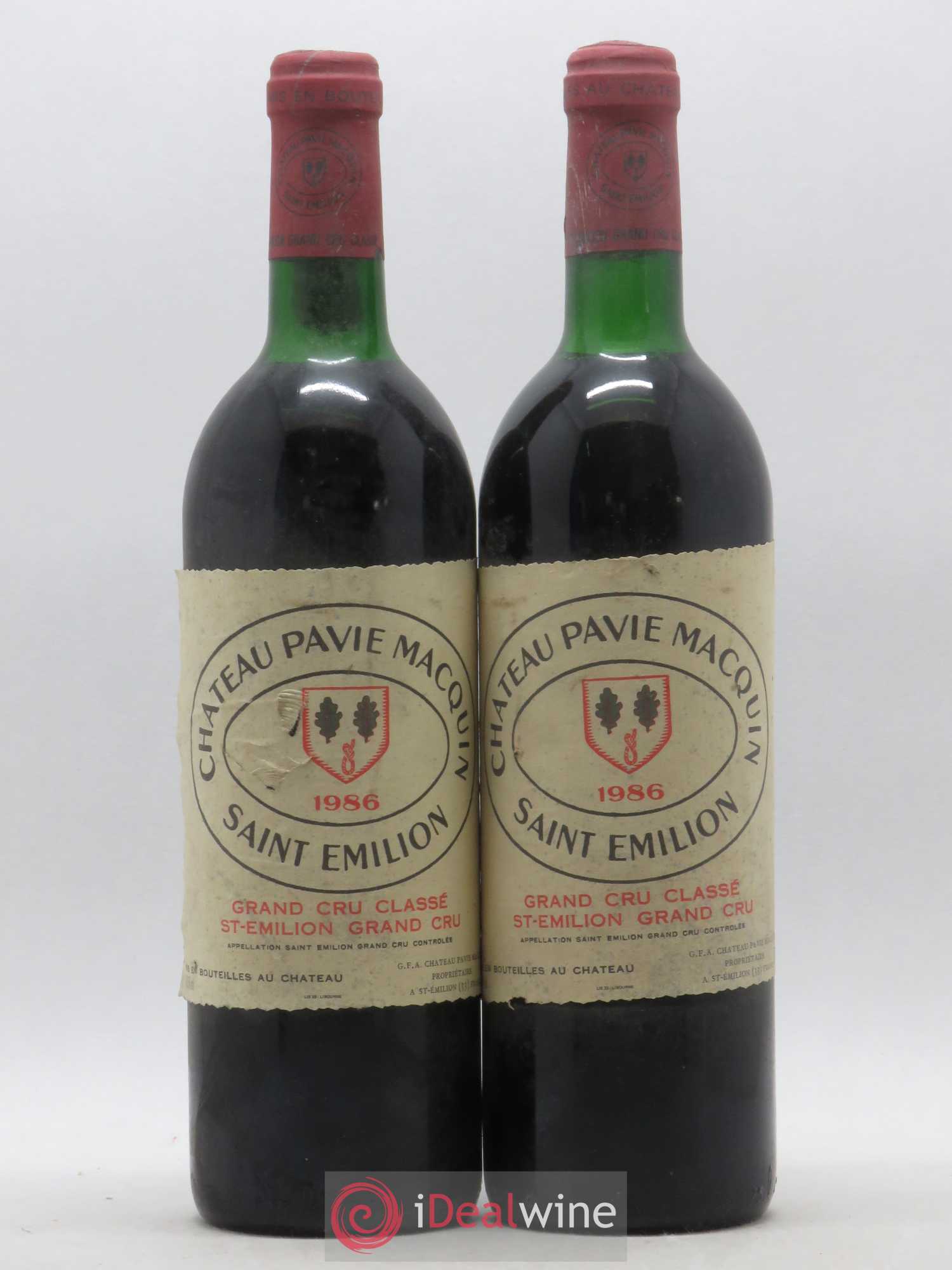 Château Pavie Macquin 1er Grand Cru Classé B 1986 - Lot de 2 bouteilles - 0
