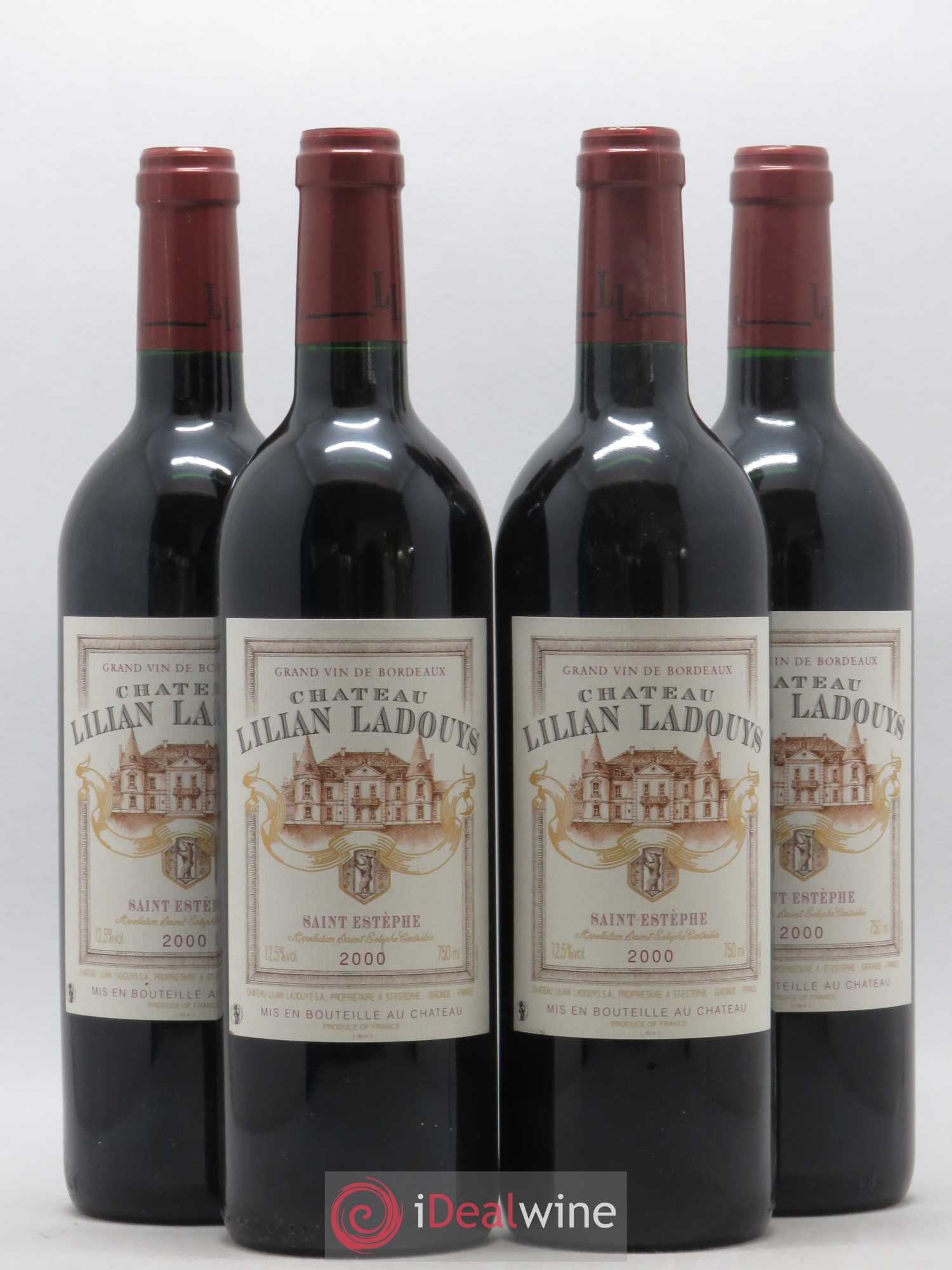 Château Lilian Ladouys Cru Bourgeois 2000 - Lot de 4 bouteilles - 0