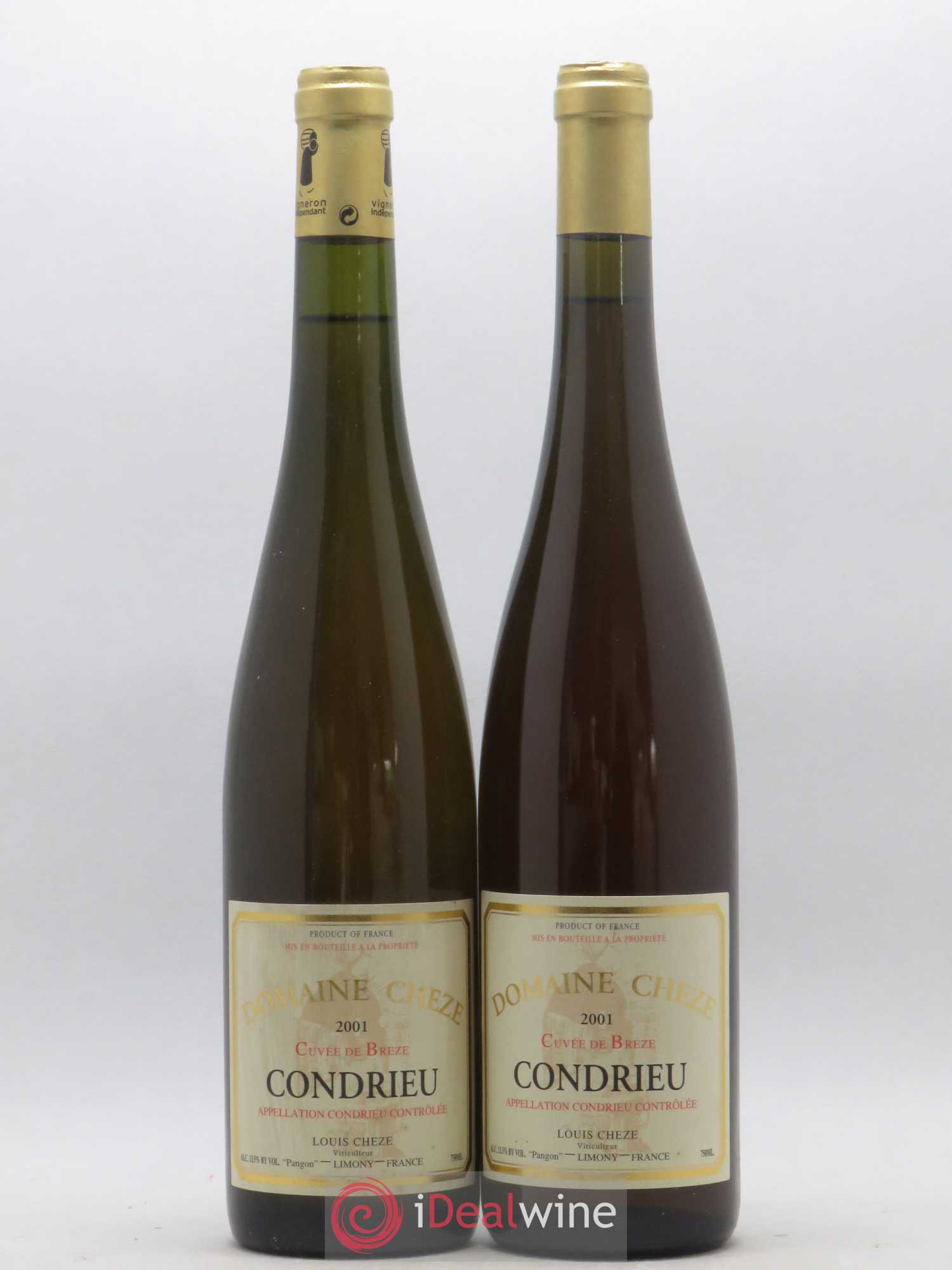 Condrieu cuvée de Brezé Domaine Cheze 2001 - Posten von 2 Flaschen - 0