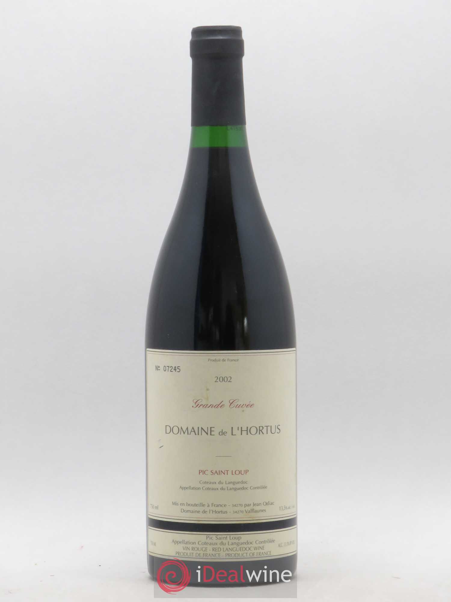 Pic Saint-Loup Domaine de L'Hortus Grande Cuvée Famille Orliac 2002 - Lot de 1 bouteille - 0