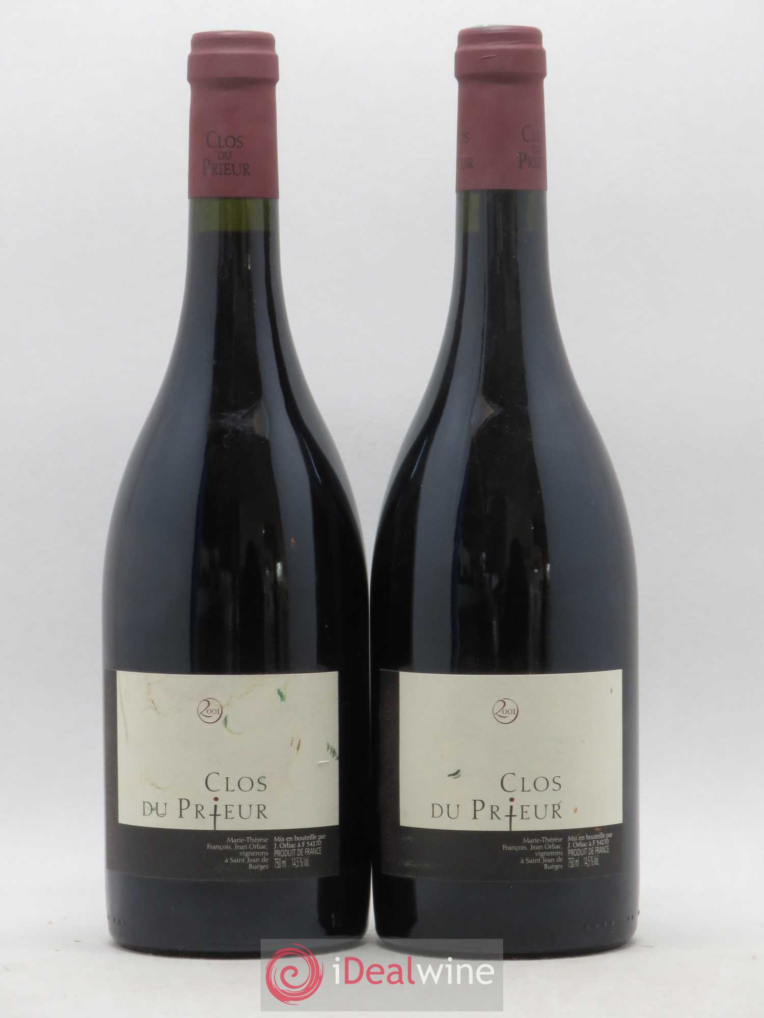 Coteaux du Languedoc Clos du Prieur 2001 - Lot de 2 bouteilles - 0