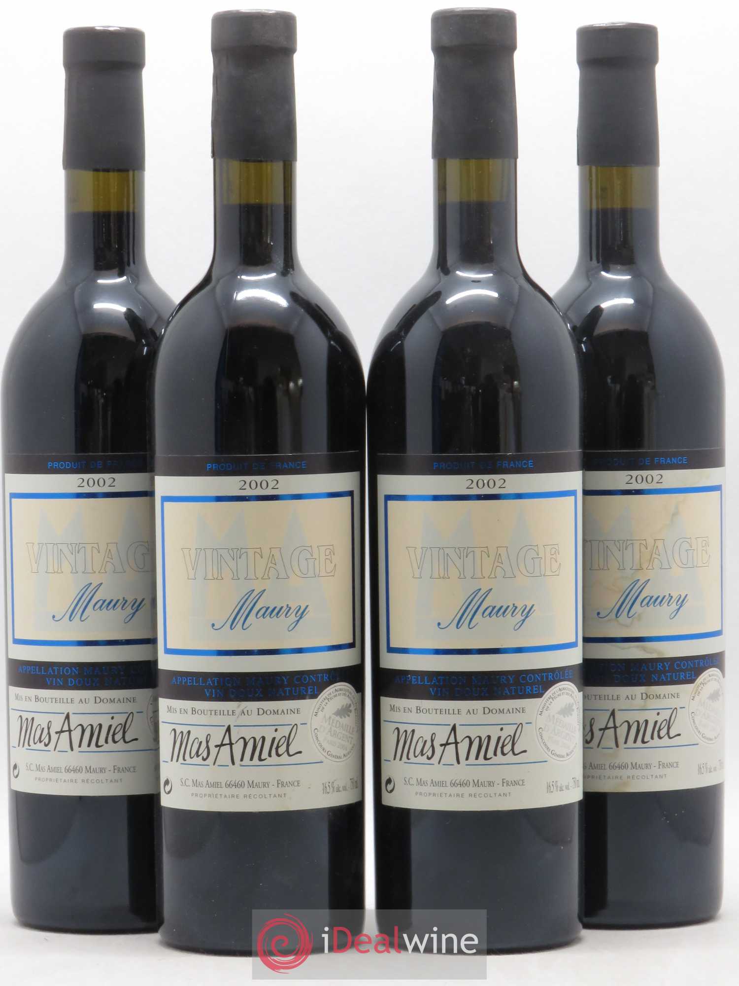 Maury Mas Amiel Vintage 2002 - Lot de 4 bouteilles - 0