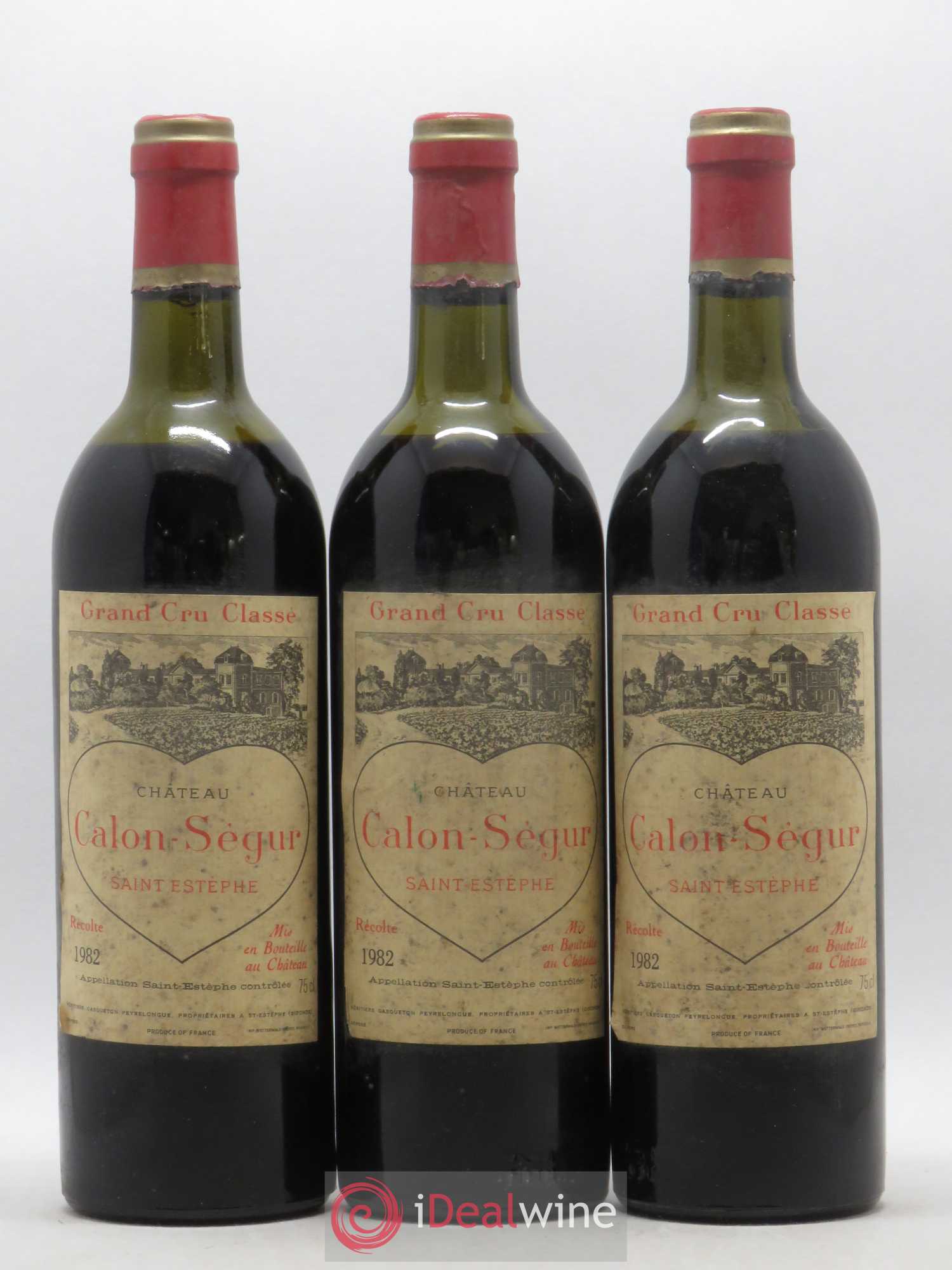 Château Calon Ségur 3ème Grand Cru Classé 1982 - Lot de 3 bouteilles - 0