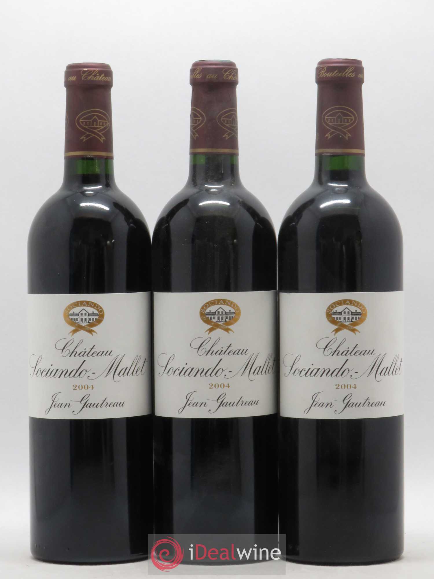 Château Sociando Mallet 2004 - Lot de 3 bouteilles - 0