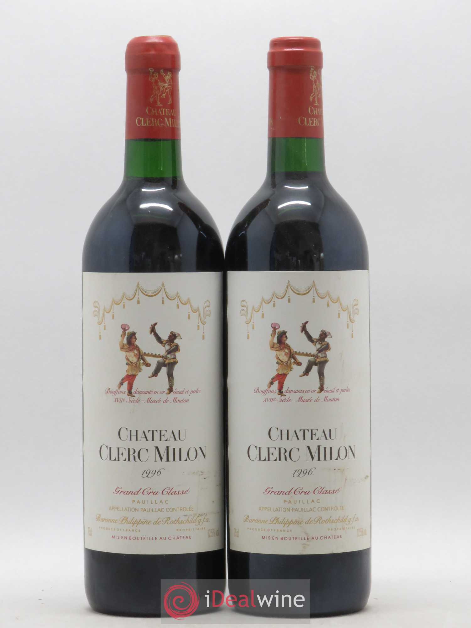 Château Clerc Milon 5ème Grand Cru Classé 1996 - Lot de 2 bouteilles - 0