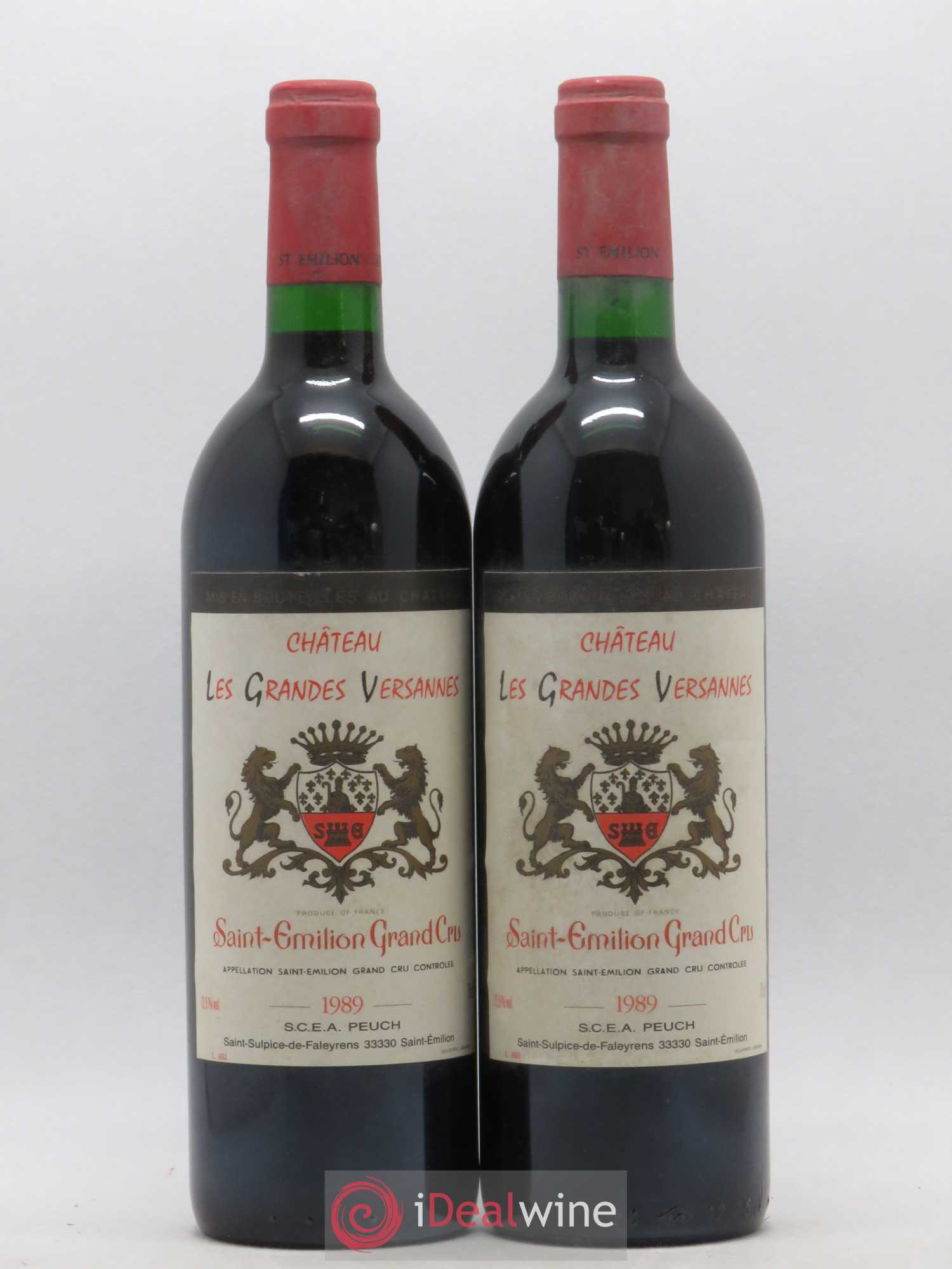 Saint-Émilion Grand Cru Château Les Grandes Versannes 1989 - Posten von 2 Flaschen - 0
