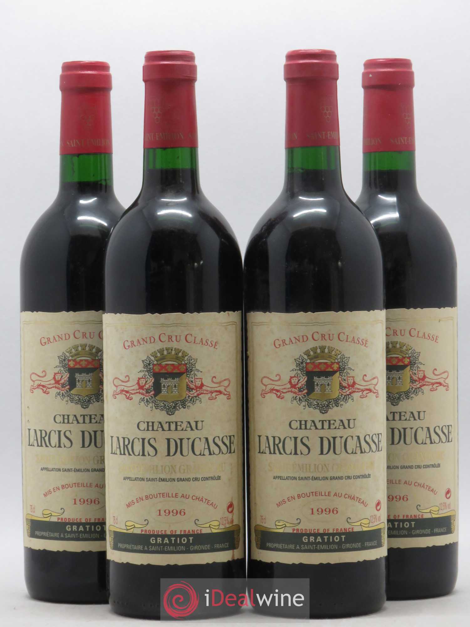 Château Larcis Ducasse 1er Grand Cru Classé B 1996 - Lot de 4 bouteilles - 0