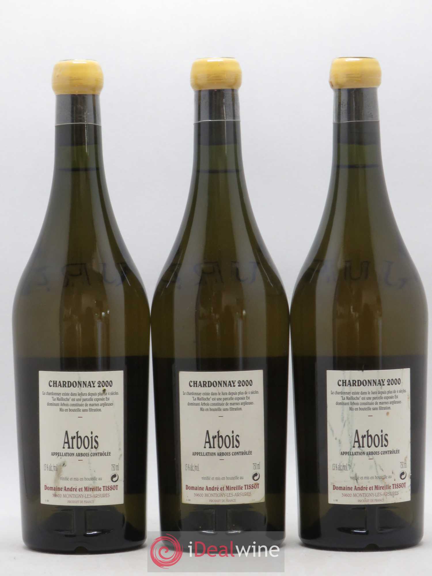 Arbois La Mailloche Bénédicte et Stéphane Tissot 2000 - Lot de 3 bouteilles - 1