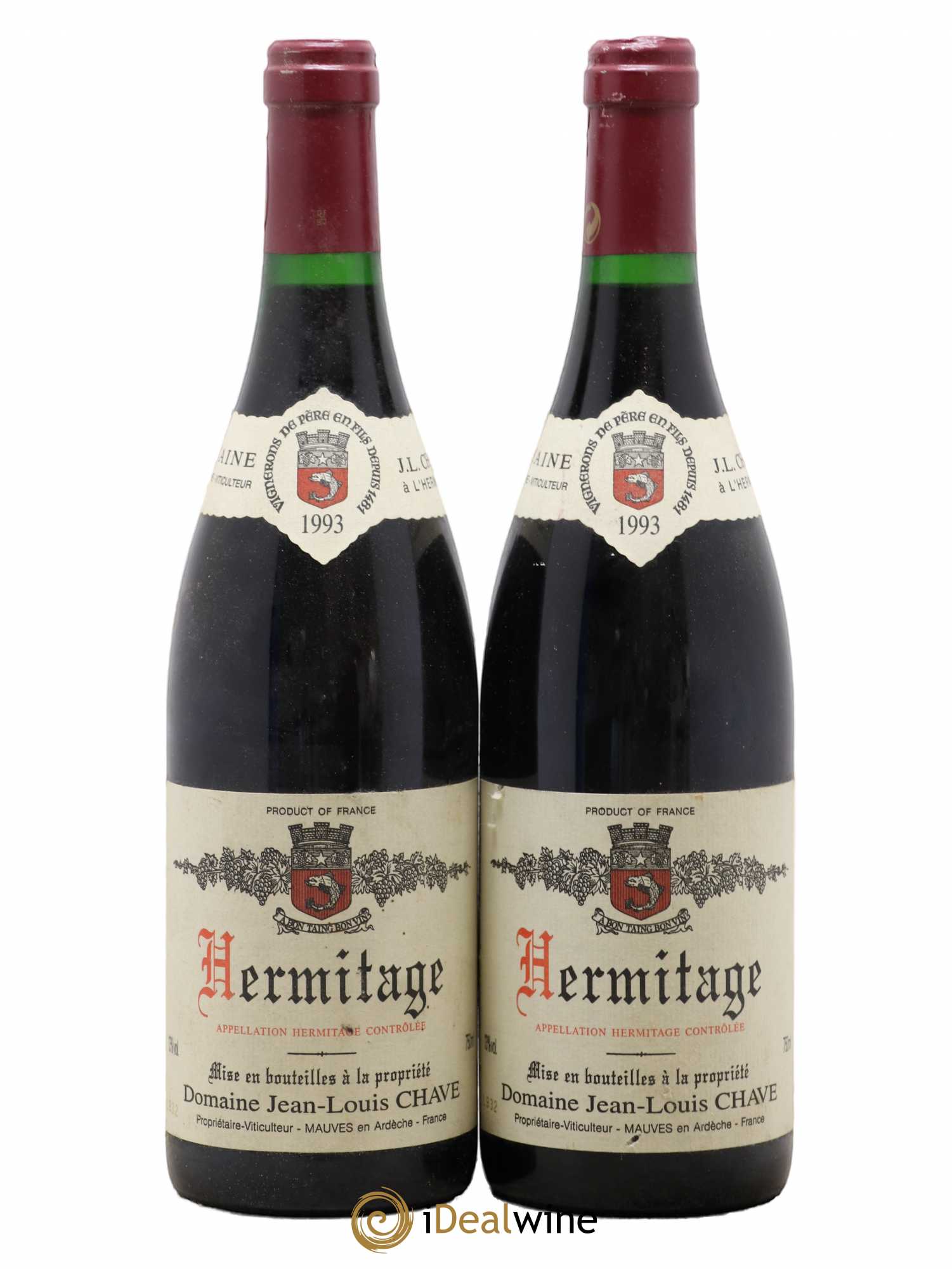 Hermitage Jean-Louis Chave 1993 - Lot de 2 bouteilles - 0