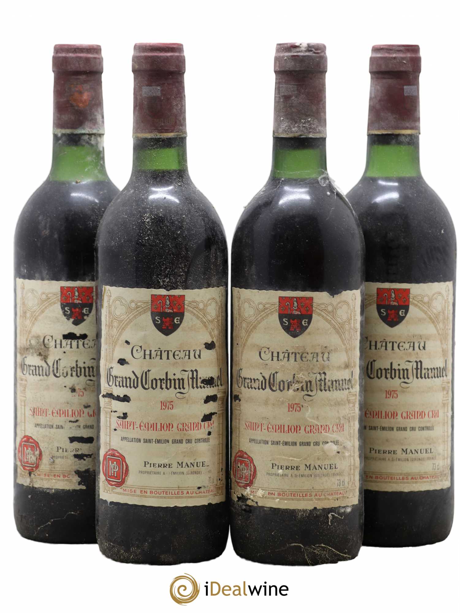 Château Grand Corbin Manuel 1975 - Lot de 4 bouteilles - 0