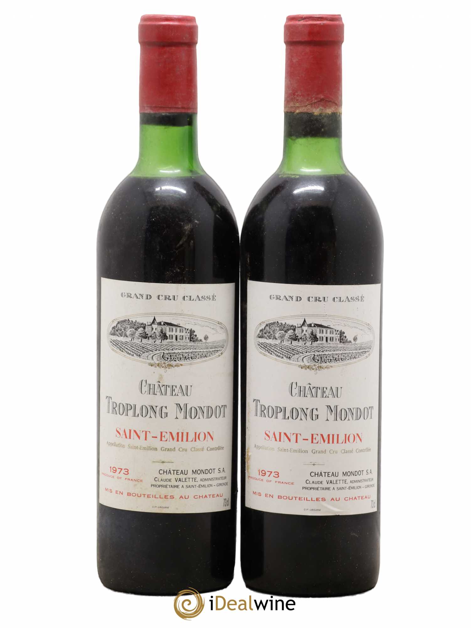 Château Troplong Mondot 1er Grand Cru Classé B 1973 - Lot de 2 bouteilles - 0
