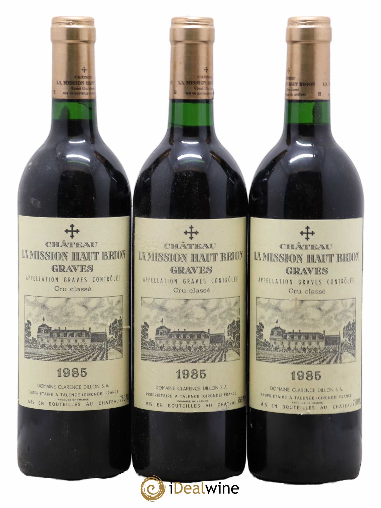 Château la Mission Haut-Brion Cru Classé de Graves 1985 - Lot de 3 bouteilles - 0