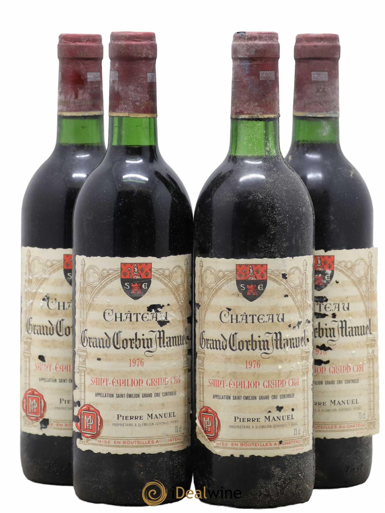 Château Grand Corbin Manuel 1976 - Lot de 4 bouteilles - 0