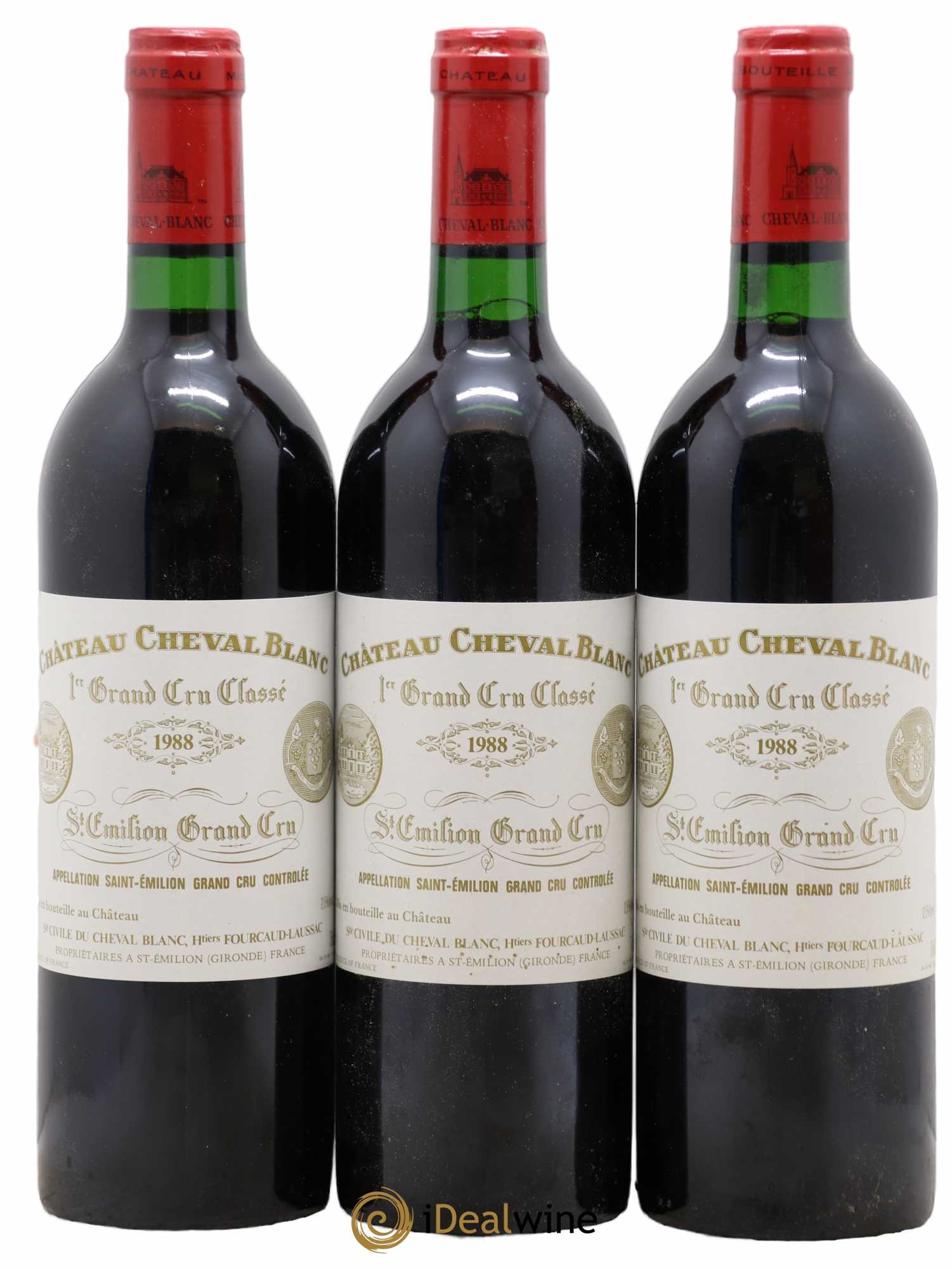 Château Cheval Blanc 1er Grand Cru Classé A 1988 - Lot de 3 bouteilles - 0