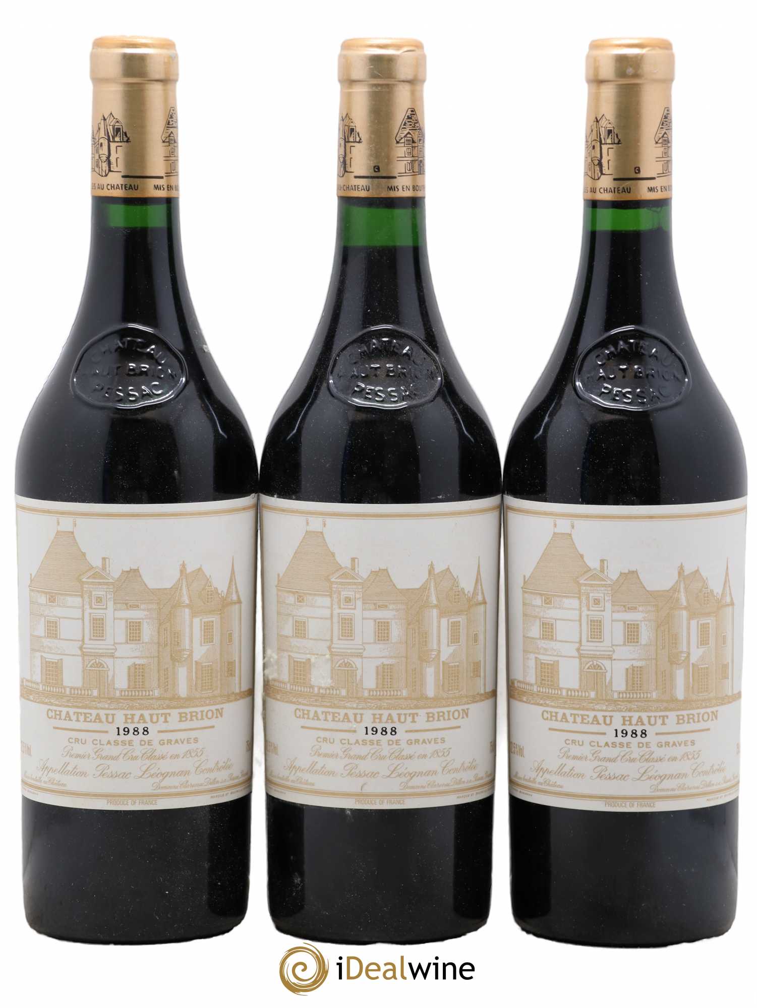 Château Haut Brion 1er Grand Cru Classé 1988 - Lot de 3 bouteilles - 0