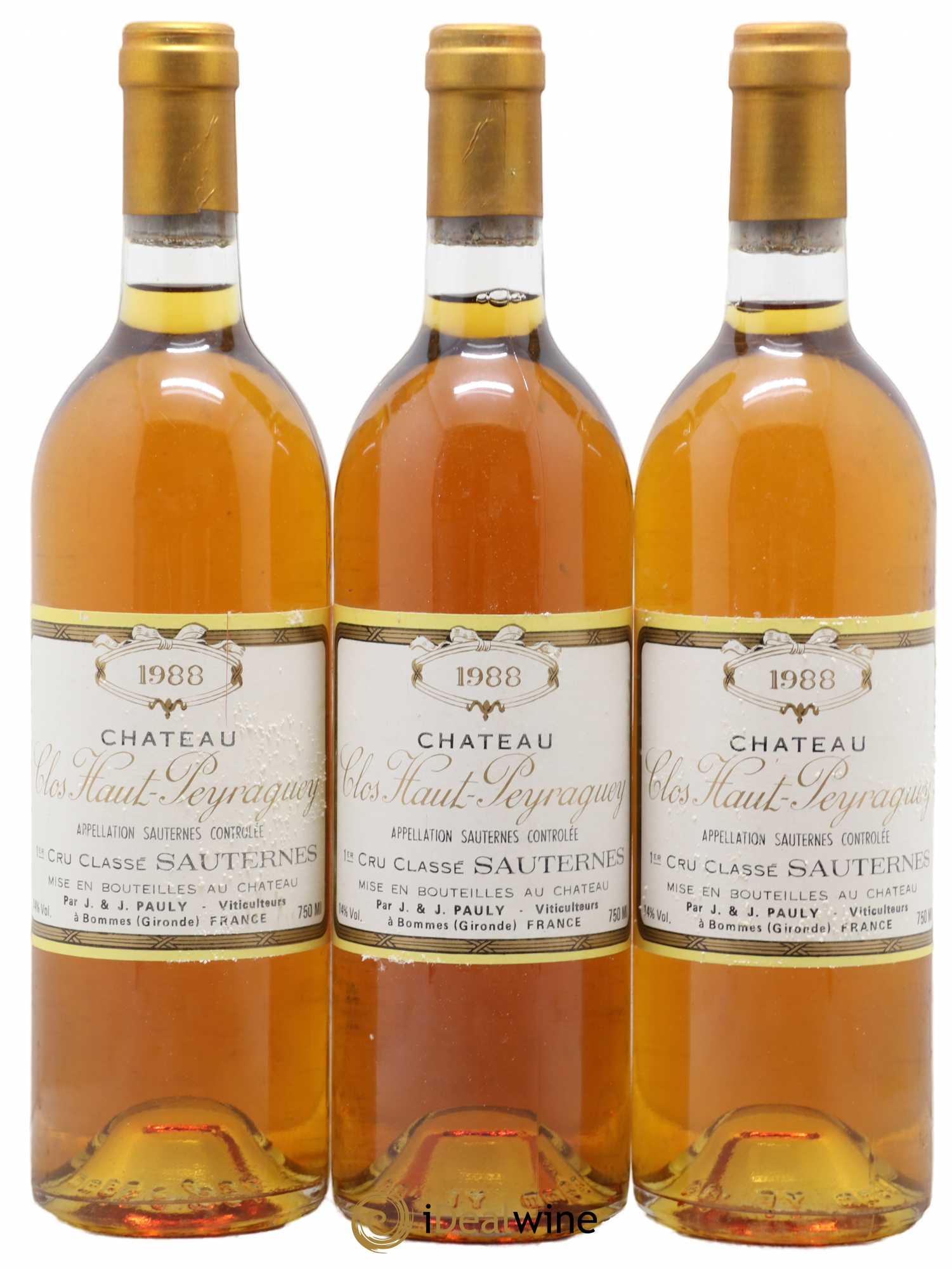 Clos Haut-Peyraguey 1er Grand Cru Classé 1988 - Lotto di 3 bottiglie - 0