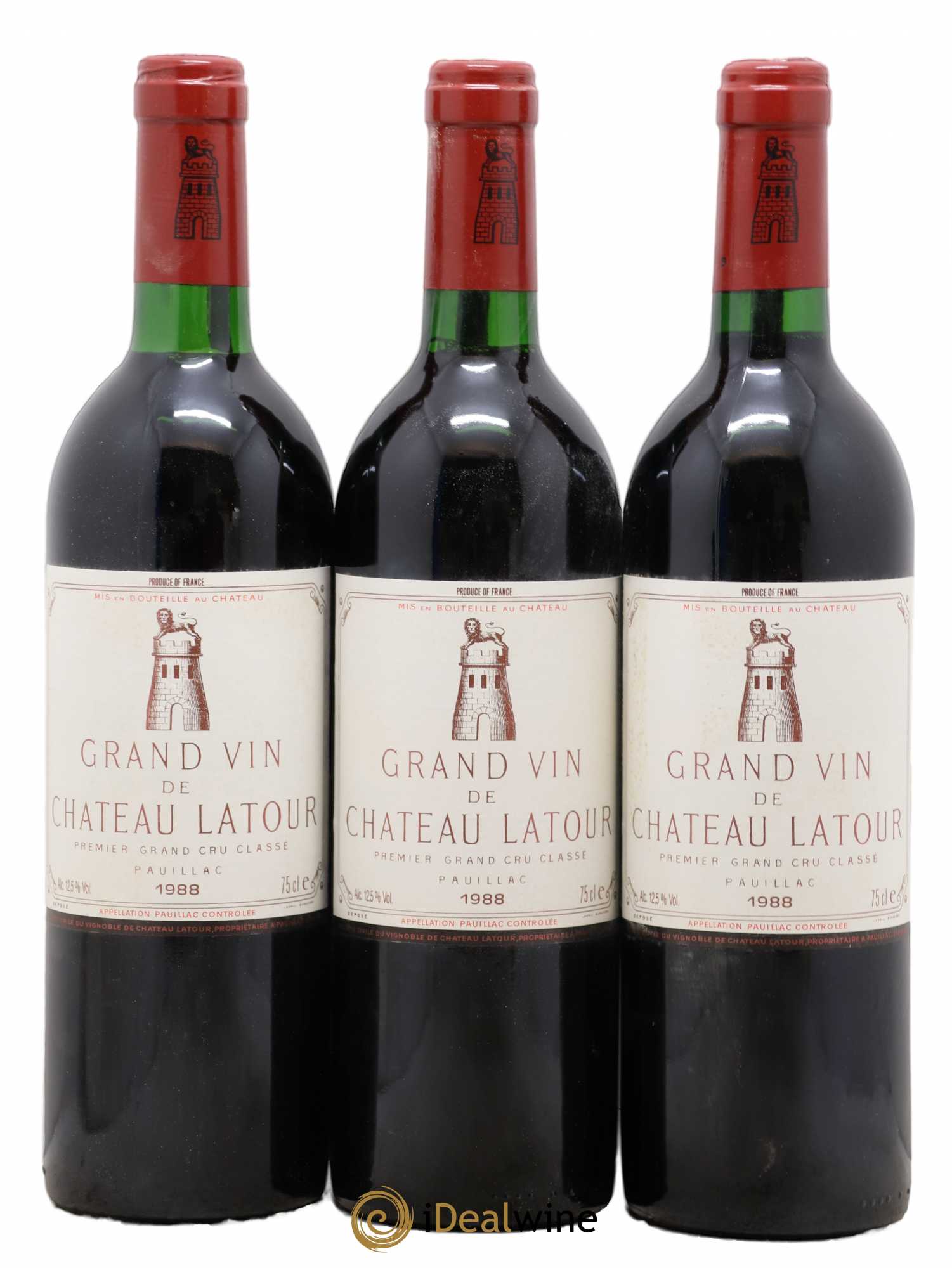 Château Latour 1er Grand Cru Classé 1988 - Lot de 3 bouteilles - 0