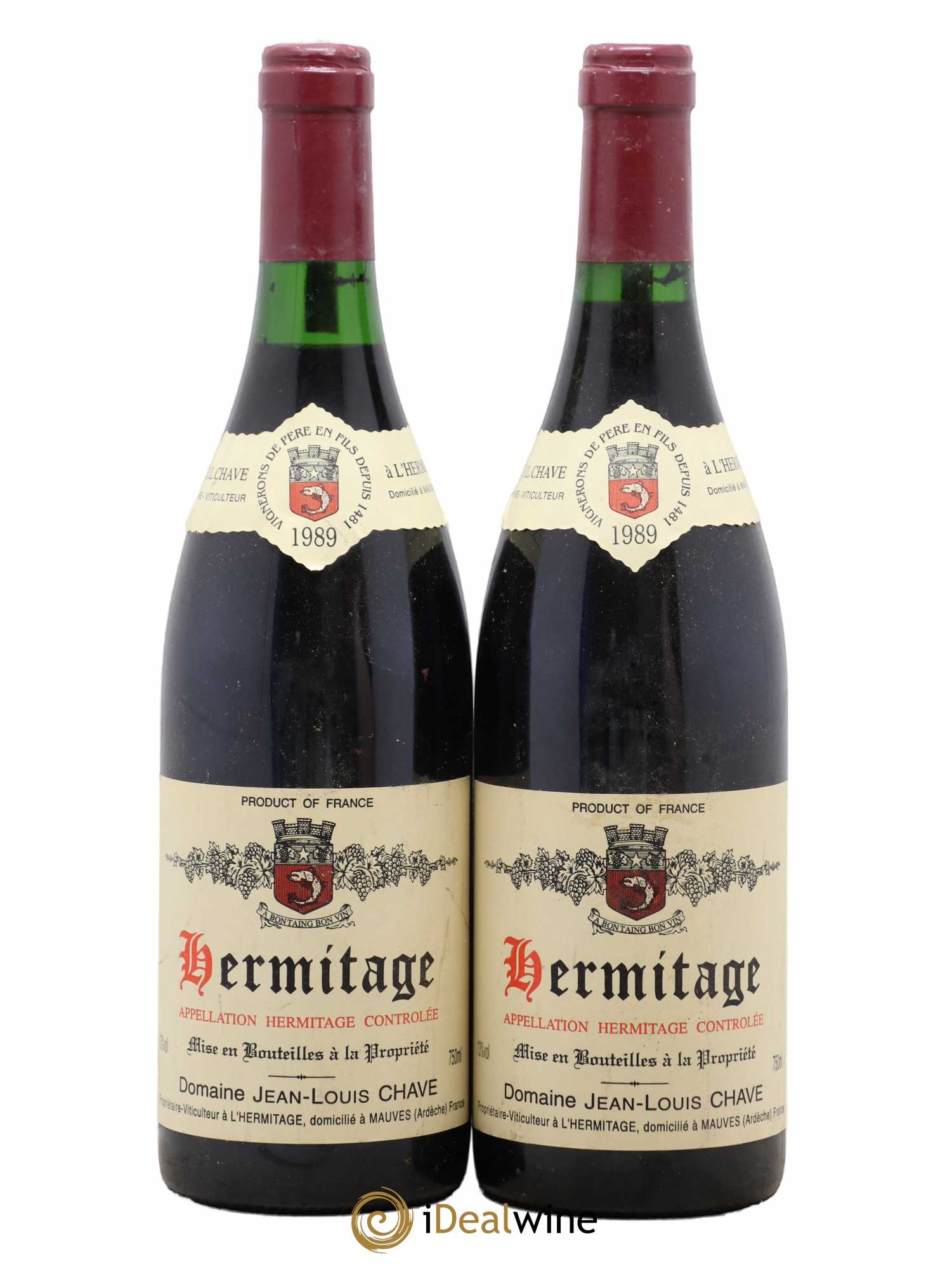 Hermitage Jean-Louis Chave 1989 - Lot de 2 bouteilles - 0