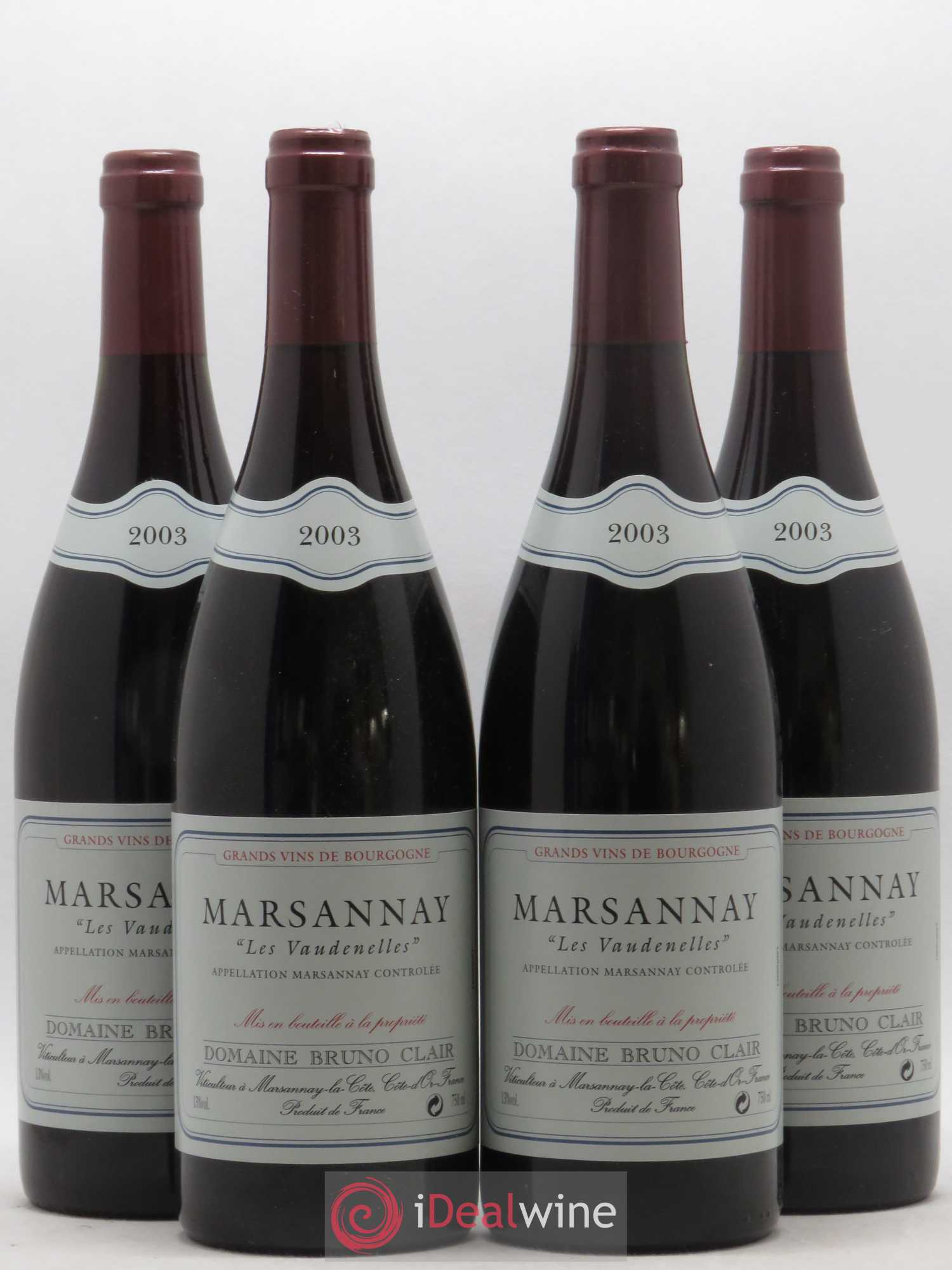 Marsannay Les Vaudenelles Bruno Clair (Domaine) 2003 - Lot de 4 bouteilles - 0