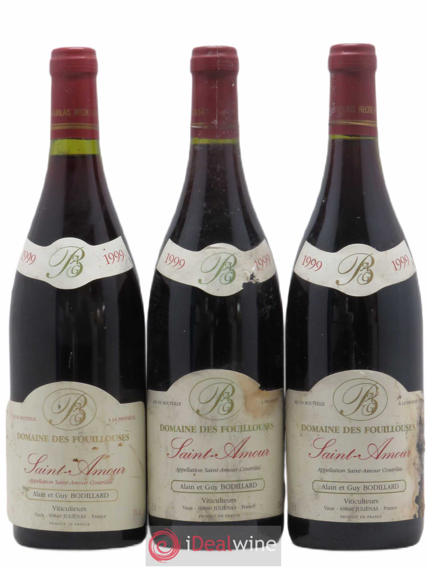 Saint-Amour Domaine des Fouillouses Alain et Guy Bodillard 1999 - Posten von 3 Flaschen - 0