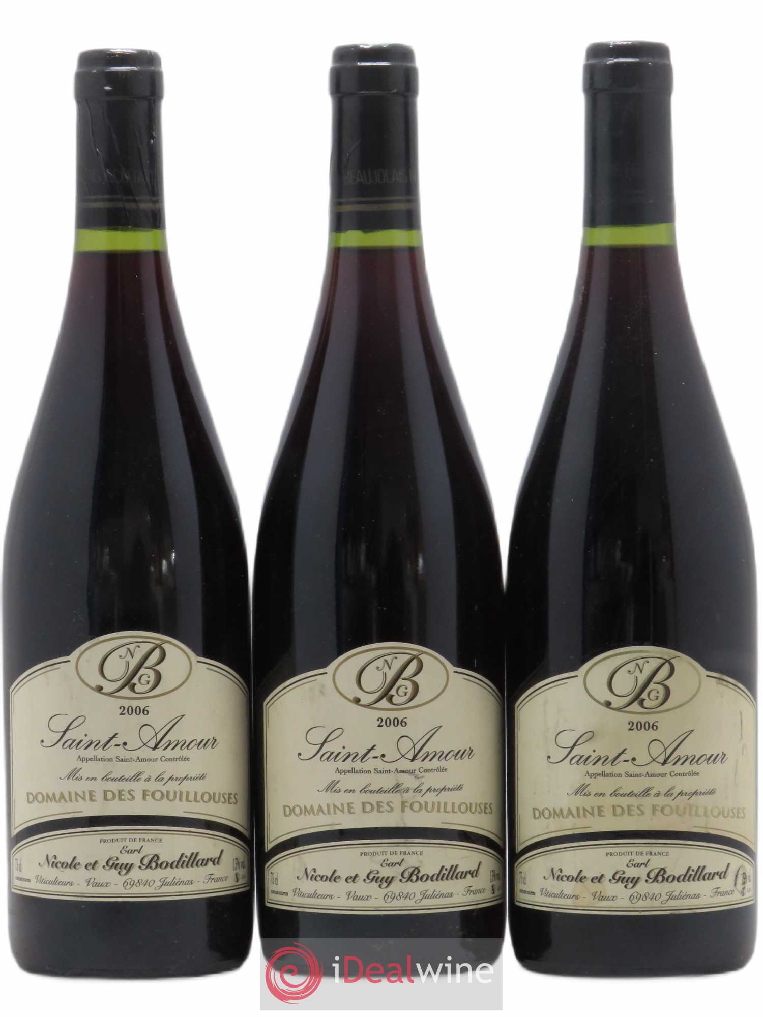 Saint-Amour Domaine des Fouillouses Alain et Guy Bodillard 2006 - Posten von 3 Flaschen - 0