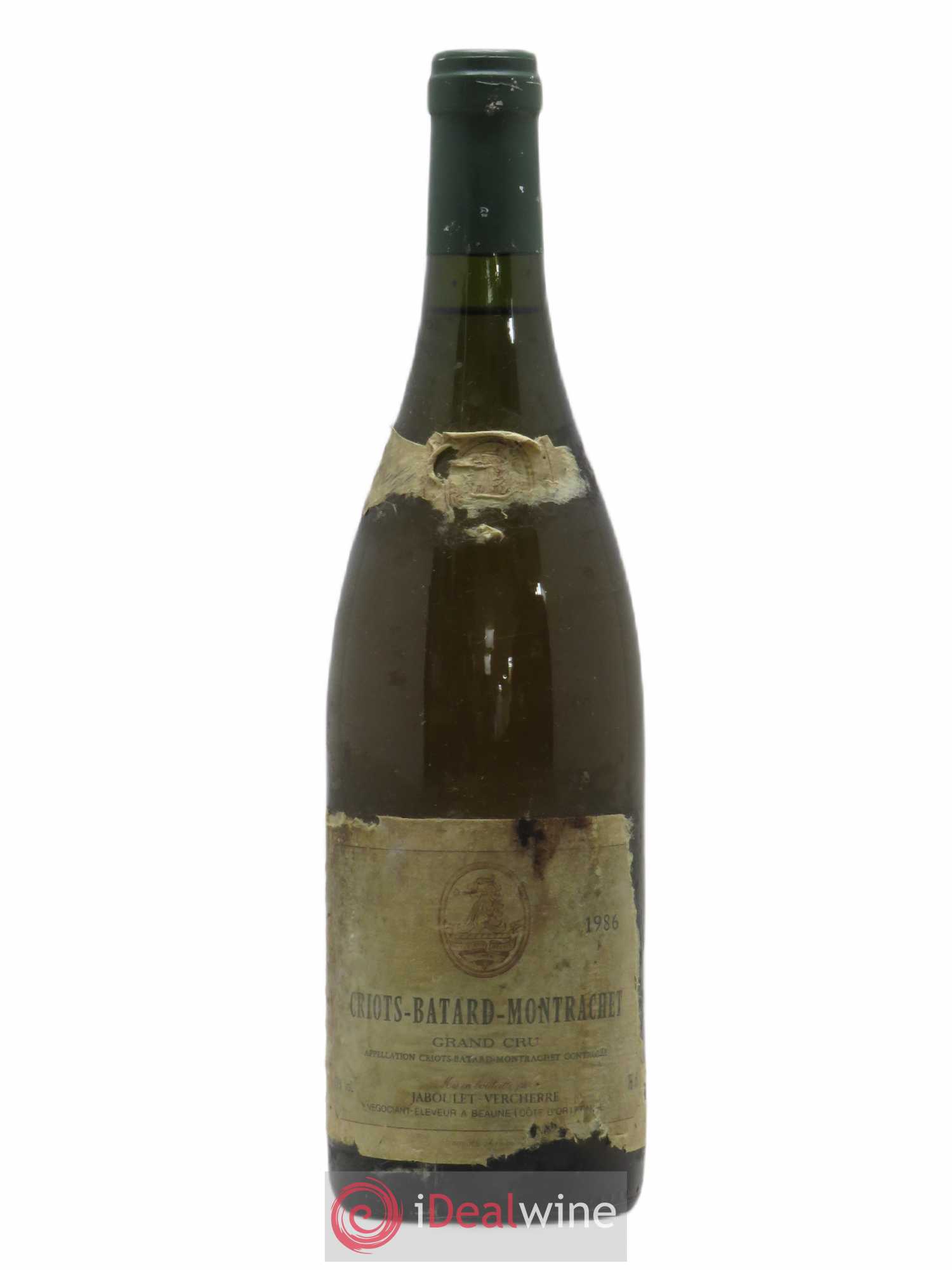Criots-Bâtard-Montrachet Grand Cru Jaboulet Vercherre 1986 - Posten von 1 Flasche - 0