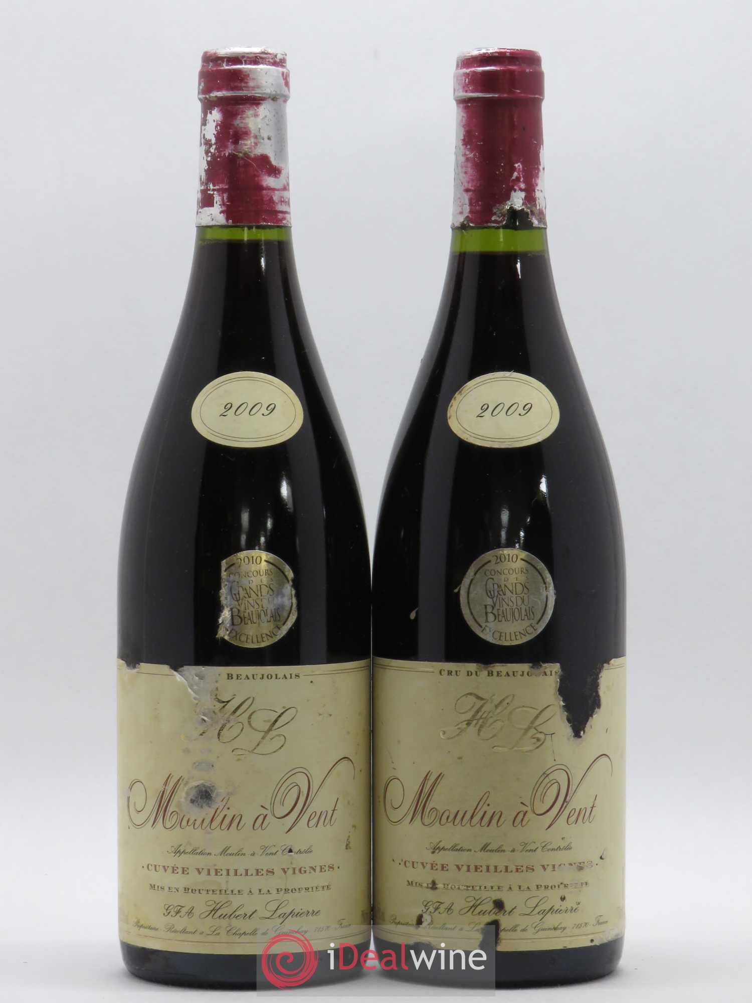 Moulin-à-Vent Vieilles Vignes Hubert Lapierre 2009 - Posten von 2 Flaschen - 0