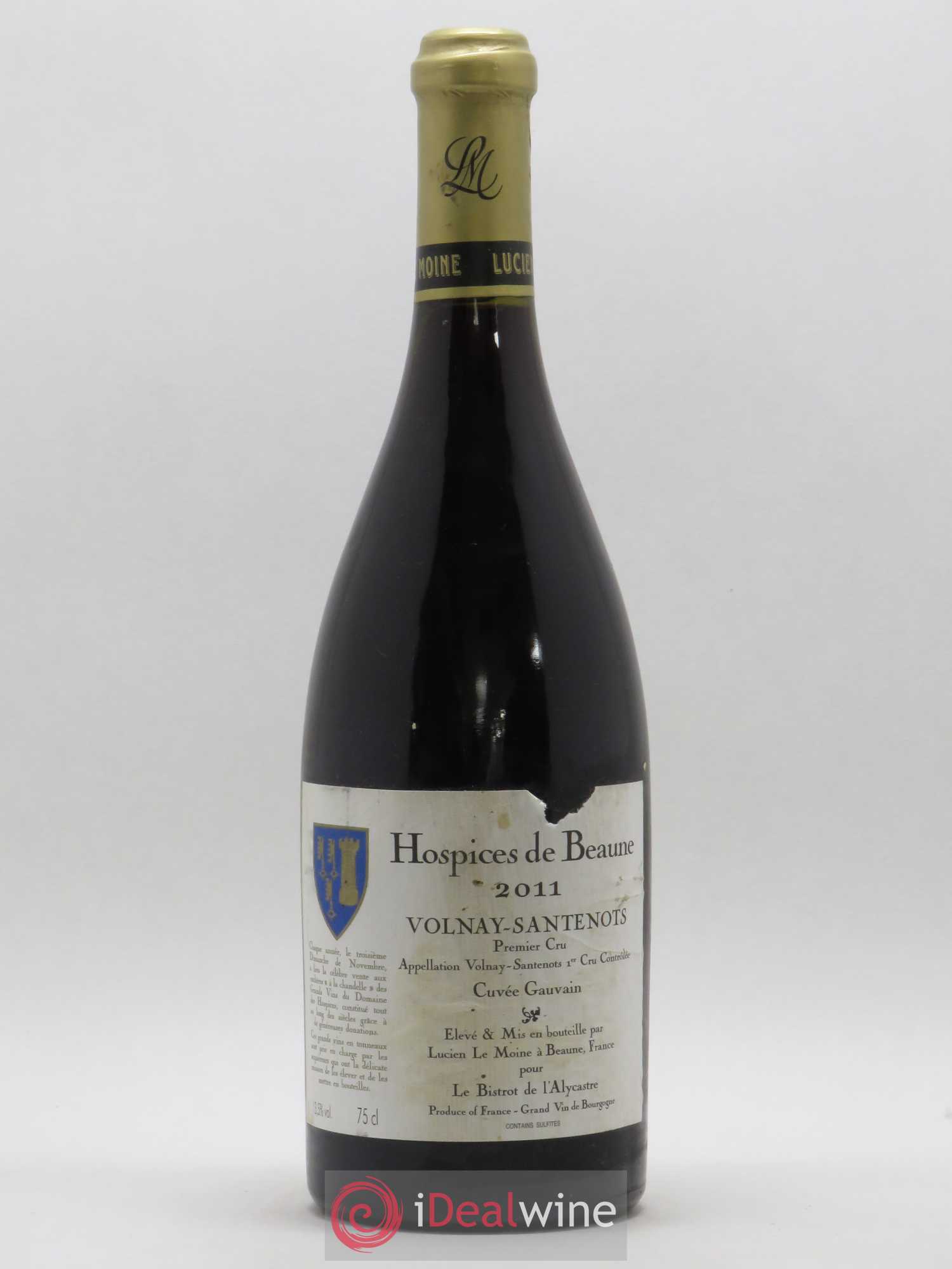 Volnay 1er Cru Santenots Cuvée Gauvain Hospices de Beaune Lucien Lemoine 2011 - Posten von 1 Flasche - 0