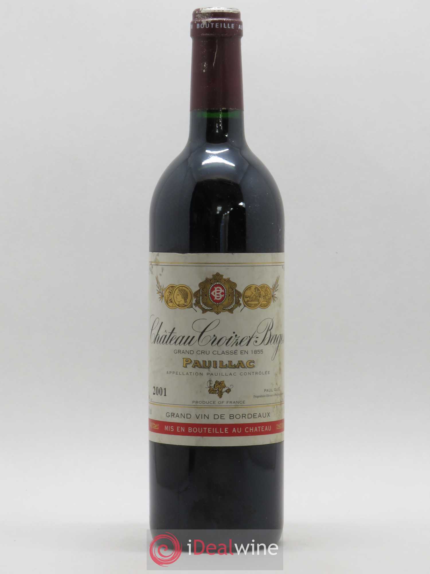 Château Croizet Bages 5ème Grand Cru Classé 2001 - Lot de 1 bouteille - 0