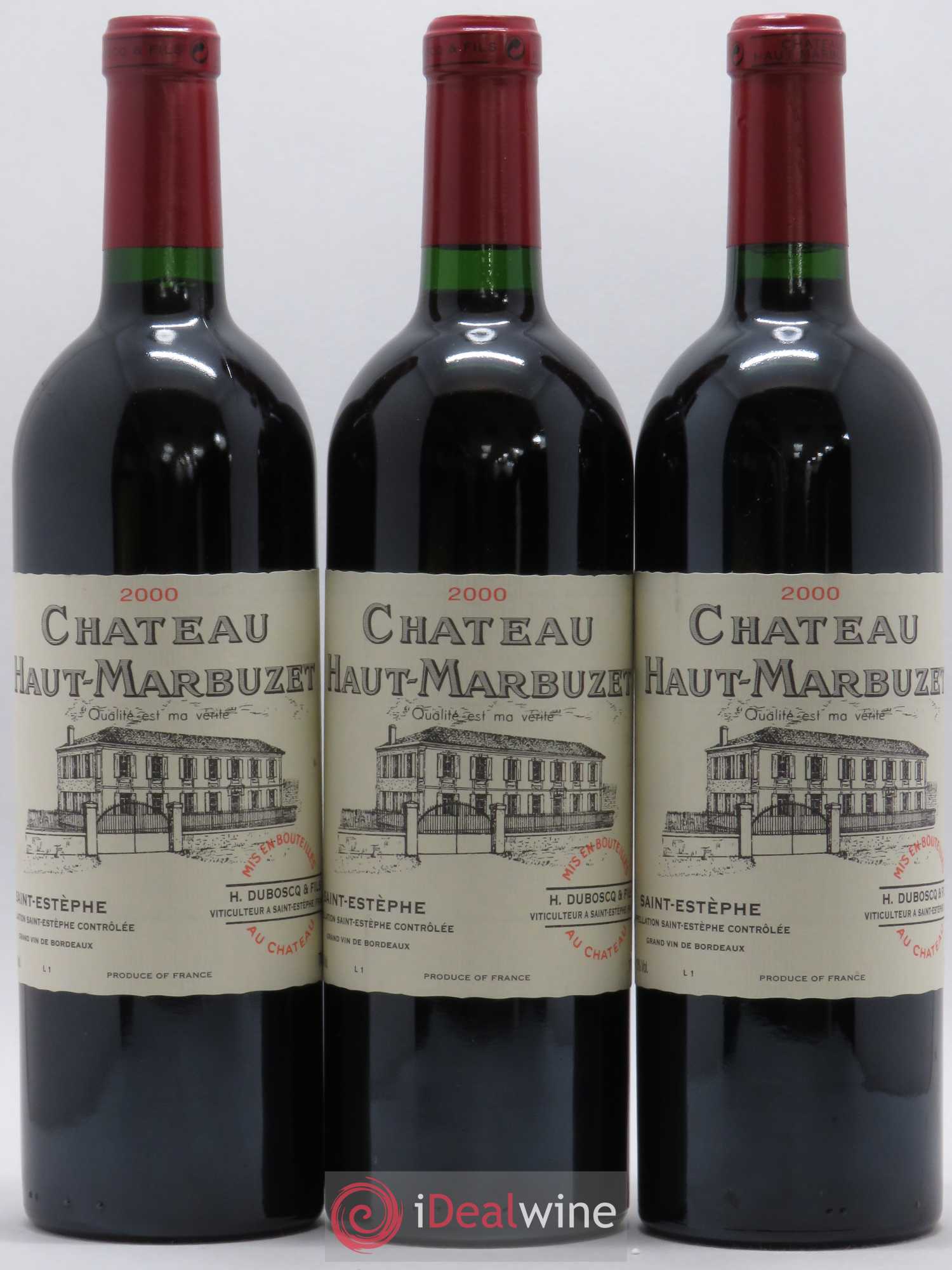 Château Haut Marbuzet 2000 - Lot de 3 bouteilles - 0