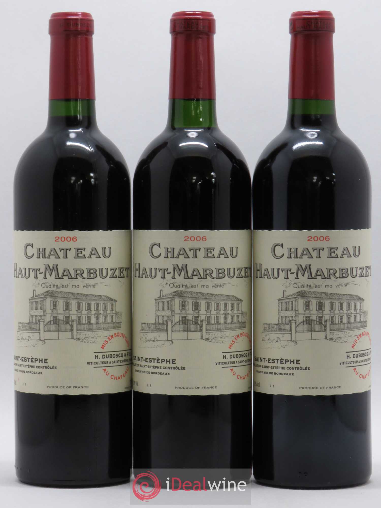 Château Haut Marbuzet 2006 - Lot de 3 bouteilles - 0