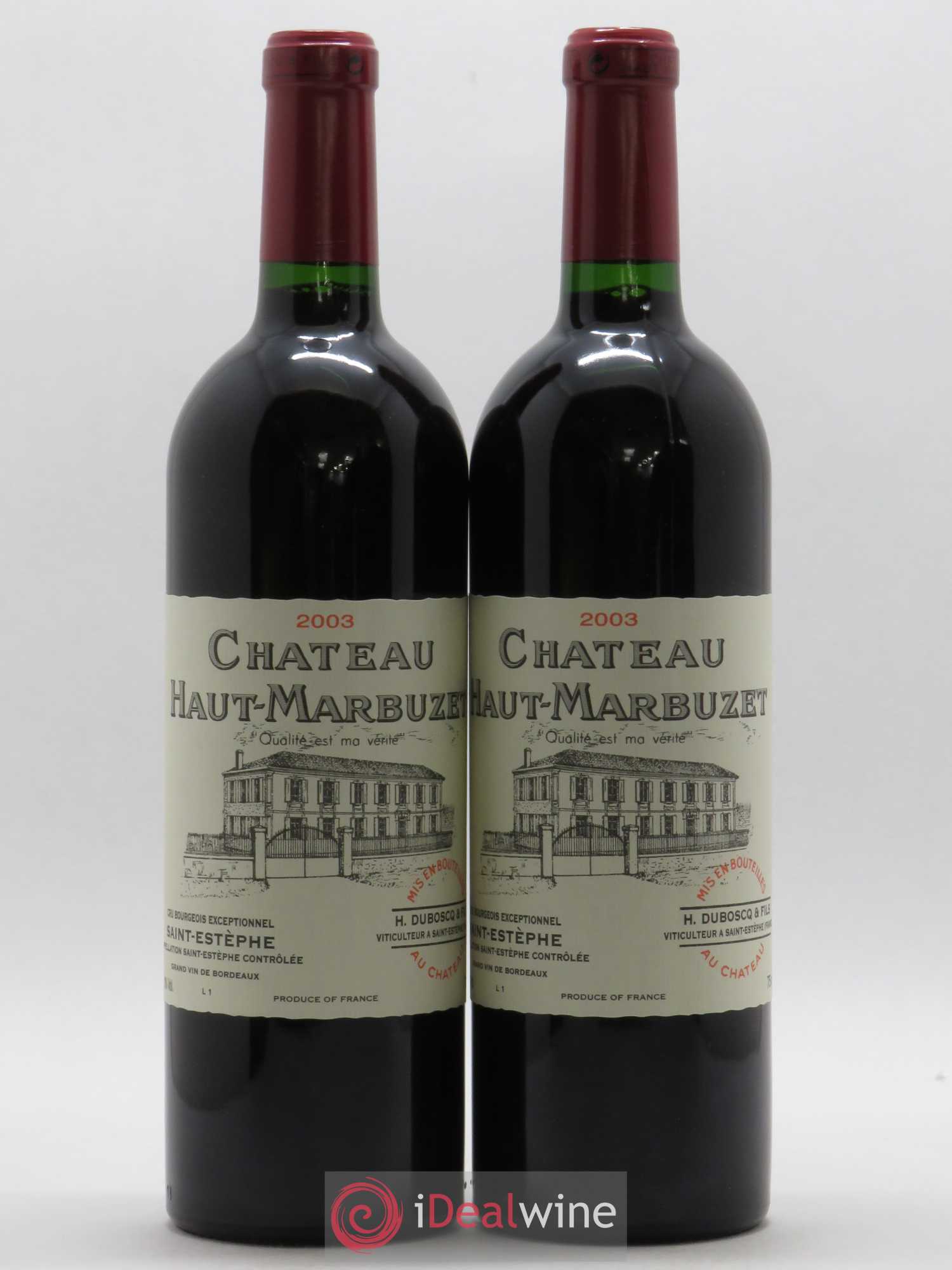 Château Haut Marbuzet 2003 - Lot de 2 bouteilles - 0