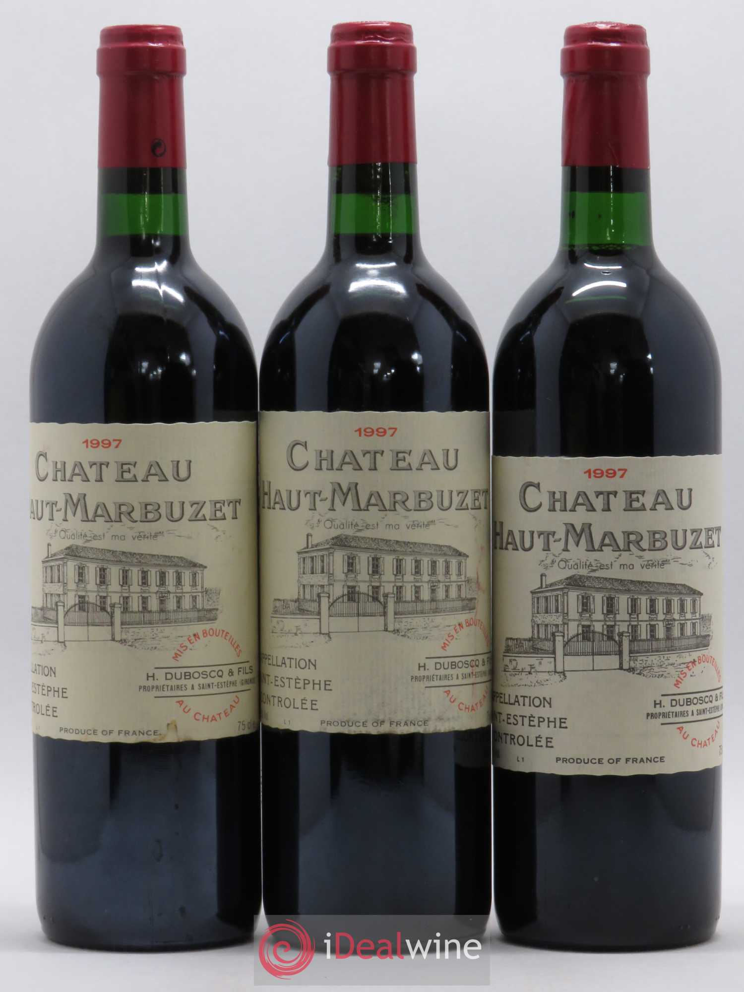 Château Haut Marbuzet 1997 - Lot de 3 bouteilles - 0