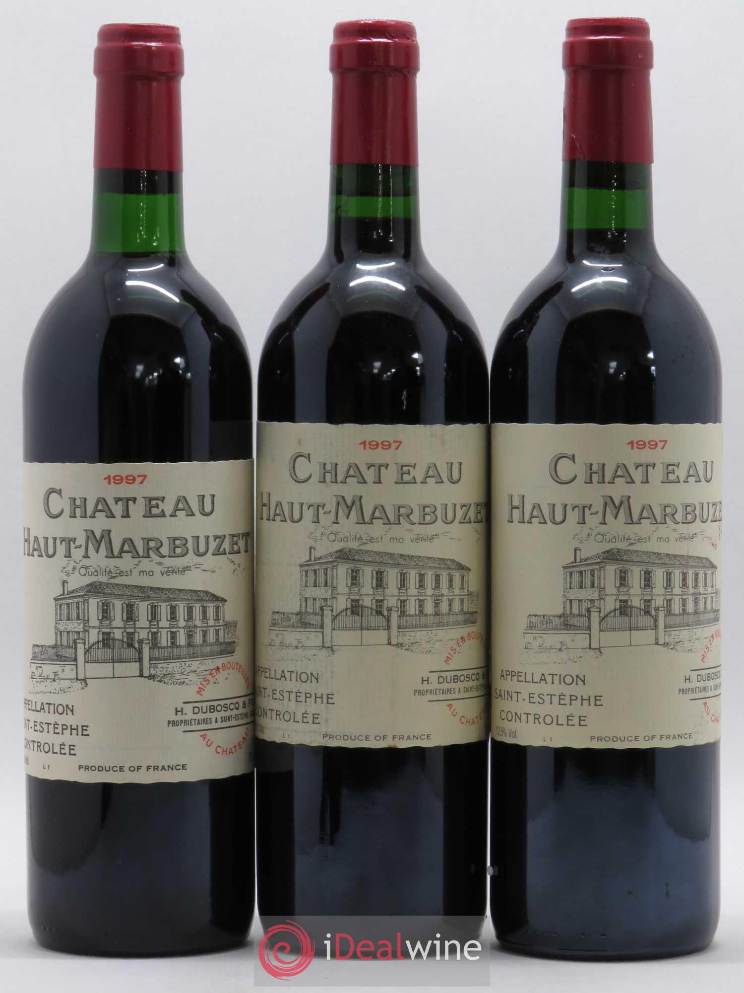 Château Haut Marbuzet 1997 - Lot de 3 bouteilles - 0