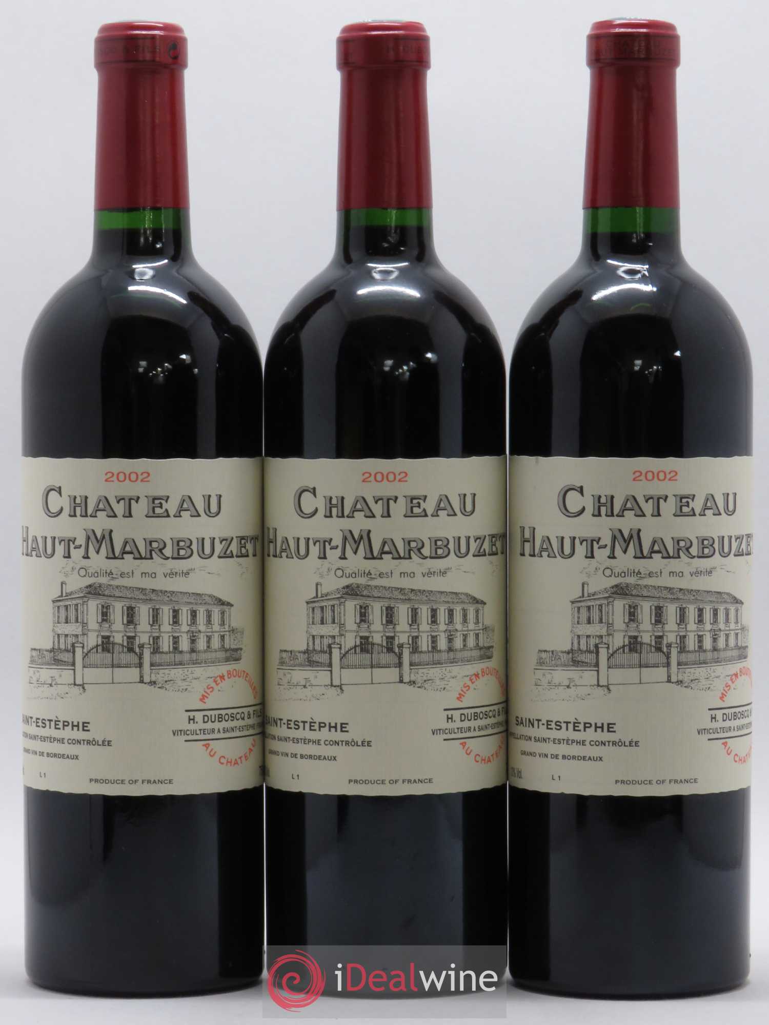 Château Haut Marbuzet 2002 - Lot de 3 bouteilles - 0