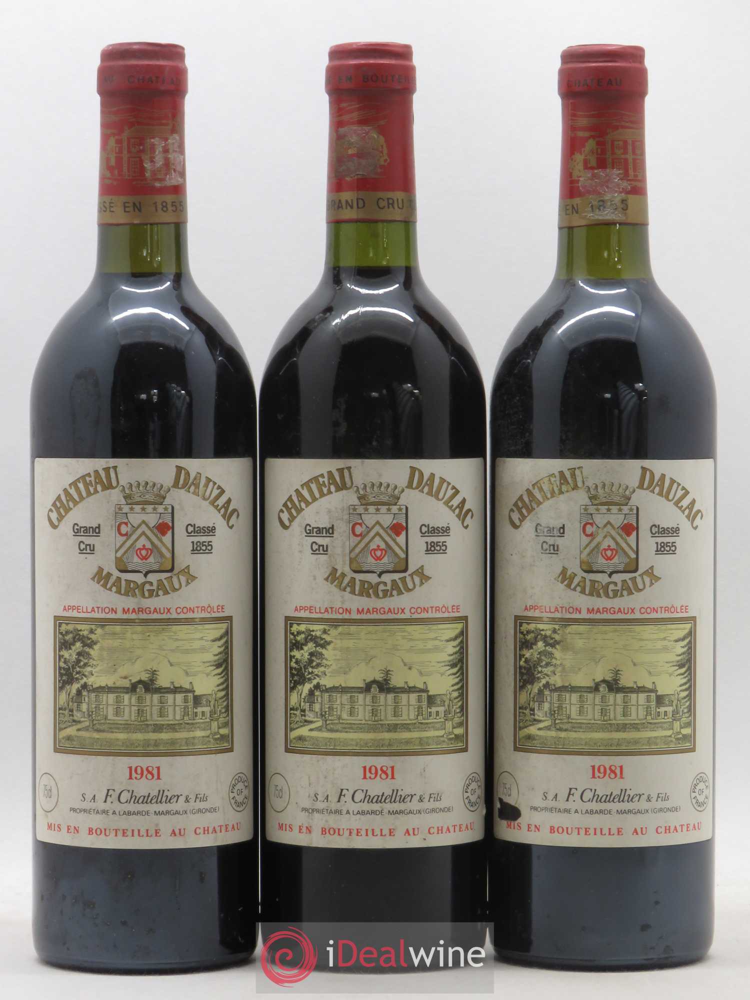 Château Dauzac 5ème Grand Cru Classé 1981 - Lot de 3 bouteilles - 0