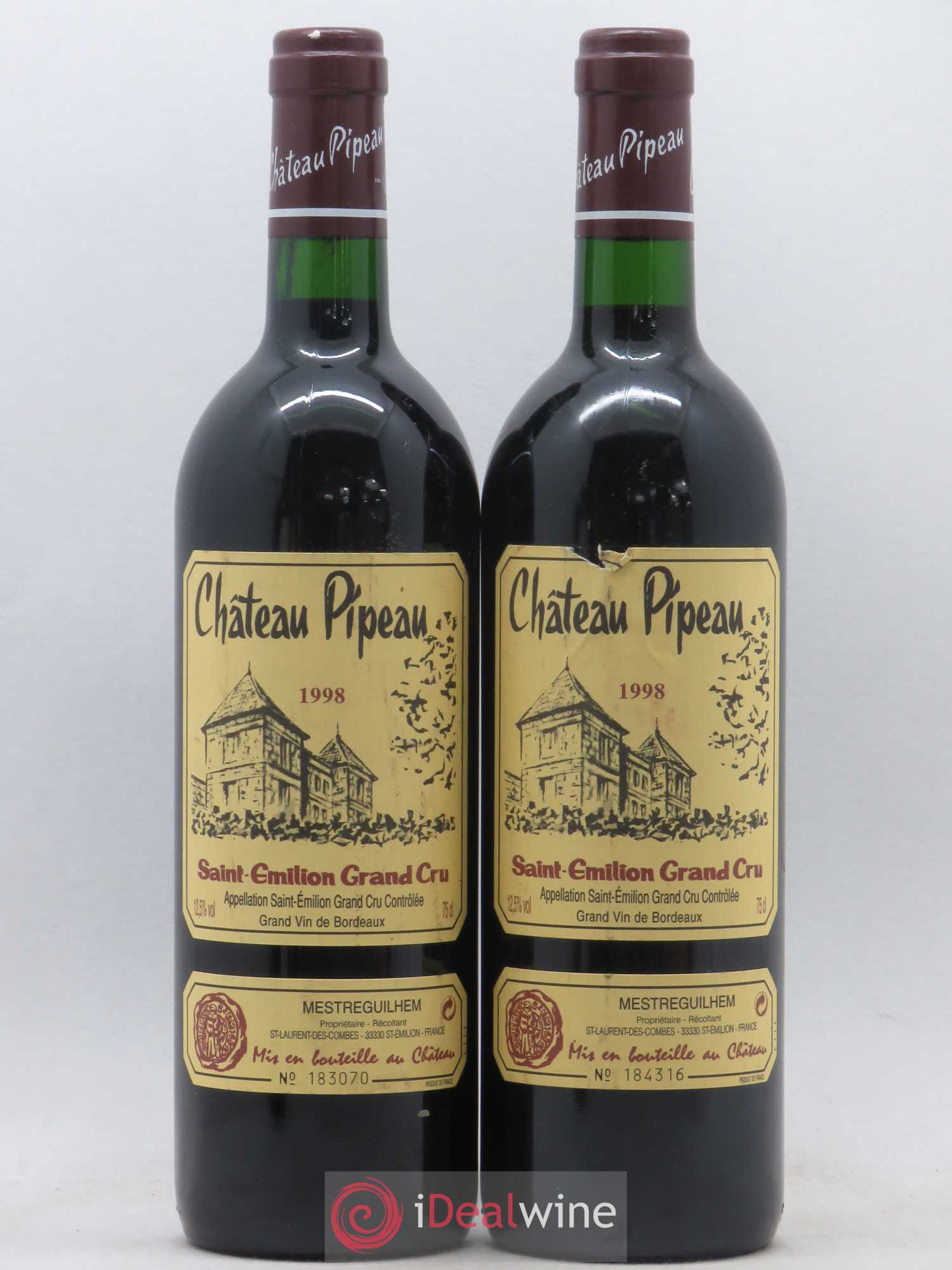 Château Pipeau 1998 - Lot de 2 bouteilles - 0