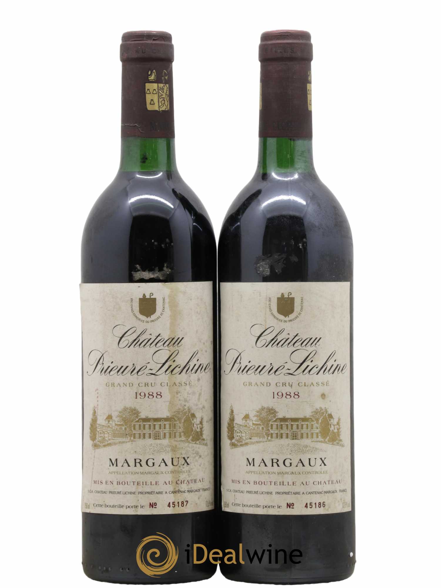 Château Prieuré Lichine 4ème Grand Cru Classé 1988 - Lot de 2 bouteilles - 0