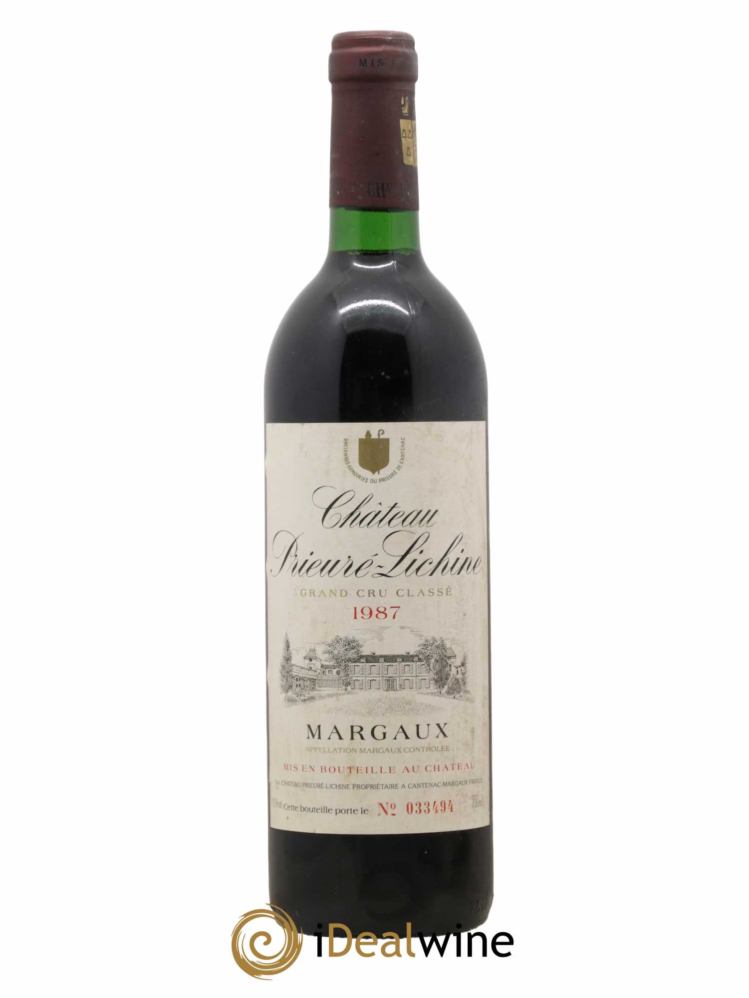 Château Prieuré Lichine 4ème Grand Cru Classé 1987 - Lot de 1 bouteille - 0