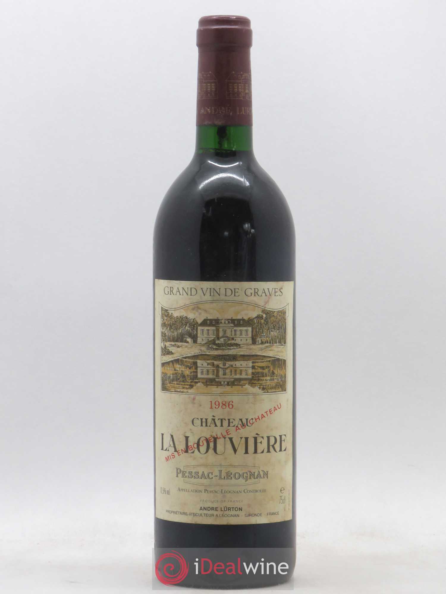Château la Louvière 1986 - Lot de 1 bouteille - 0