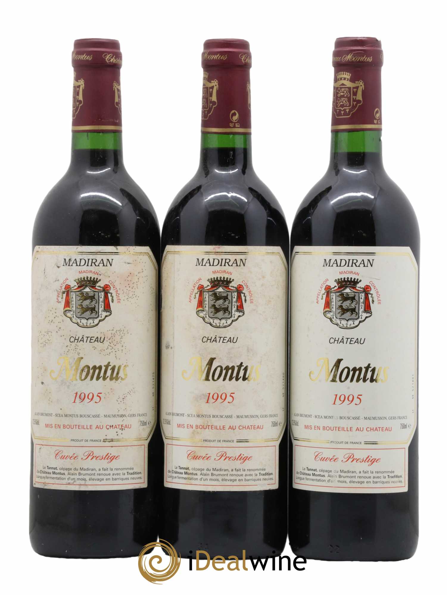 Madiran Château Montus-Prestige Alain Brumont 1995 - Lot de 3 bouteilles - 0