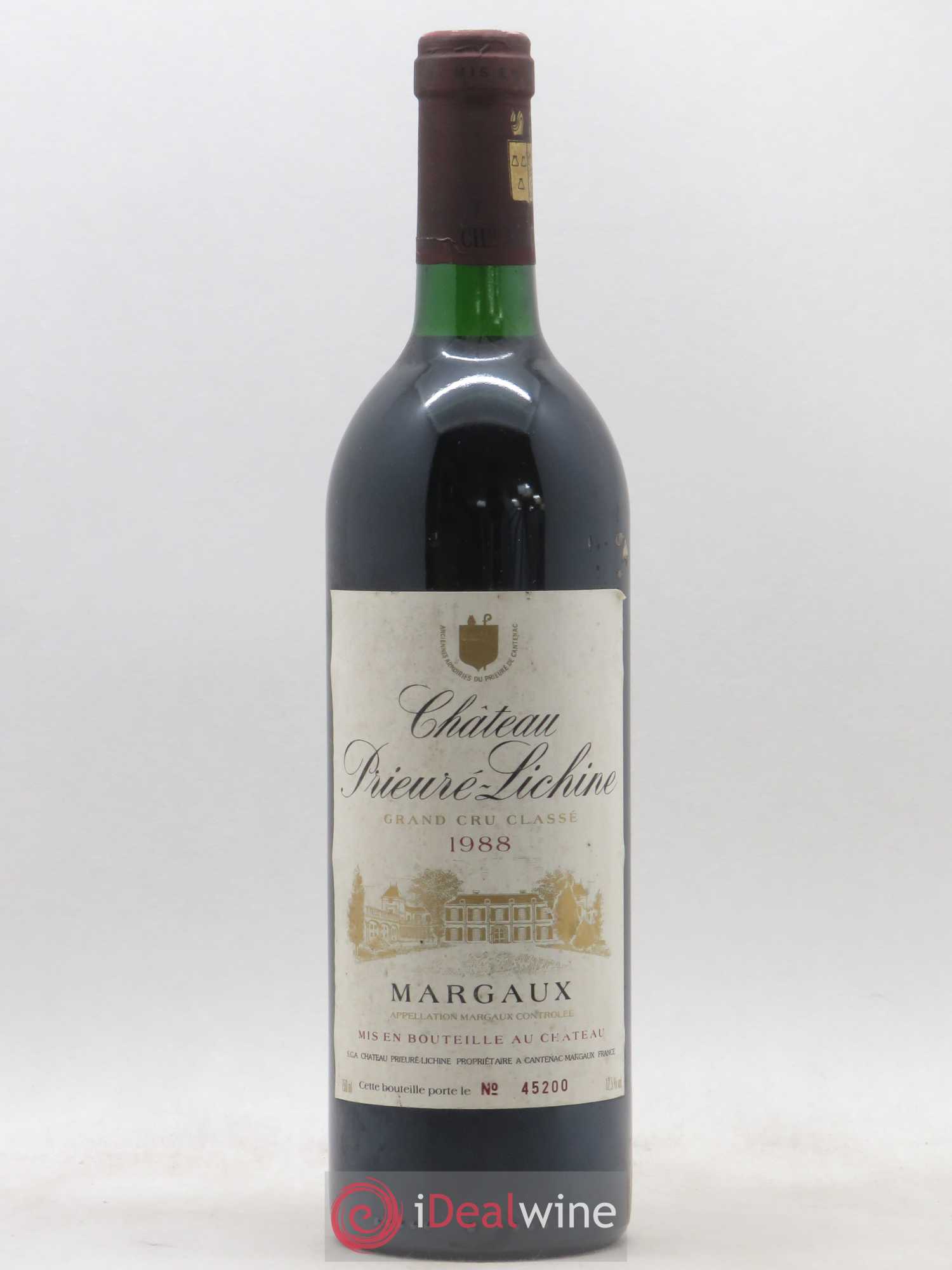 Château Prieuré Lichine 4ème Grand Cru Classé 1988 - Lot de 1 bouteille - 0