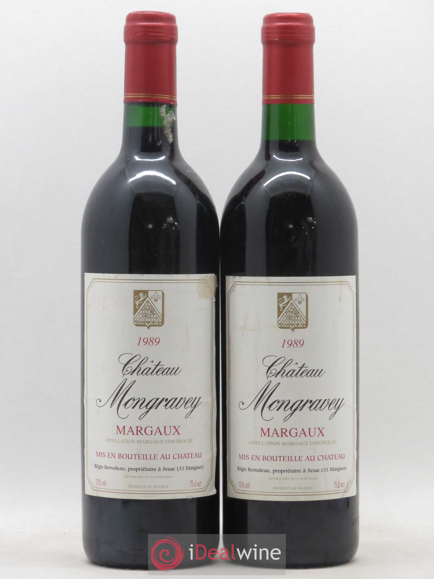 Bordeaux Margaux Château Mongravey 1989 - Lot de 2 bouteilles - 0