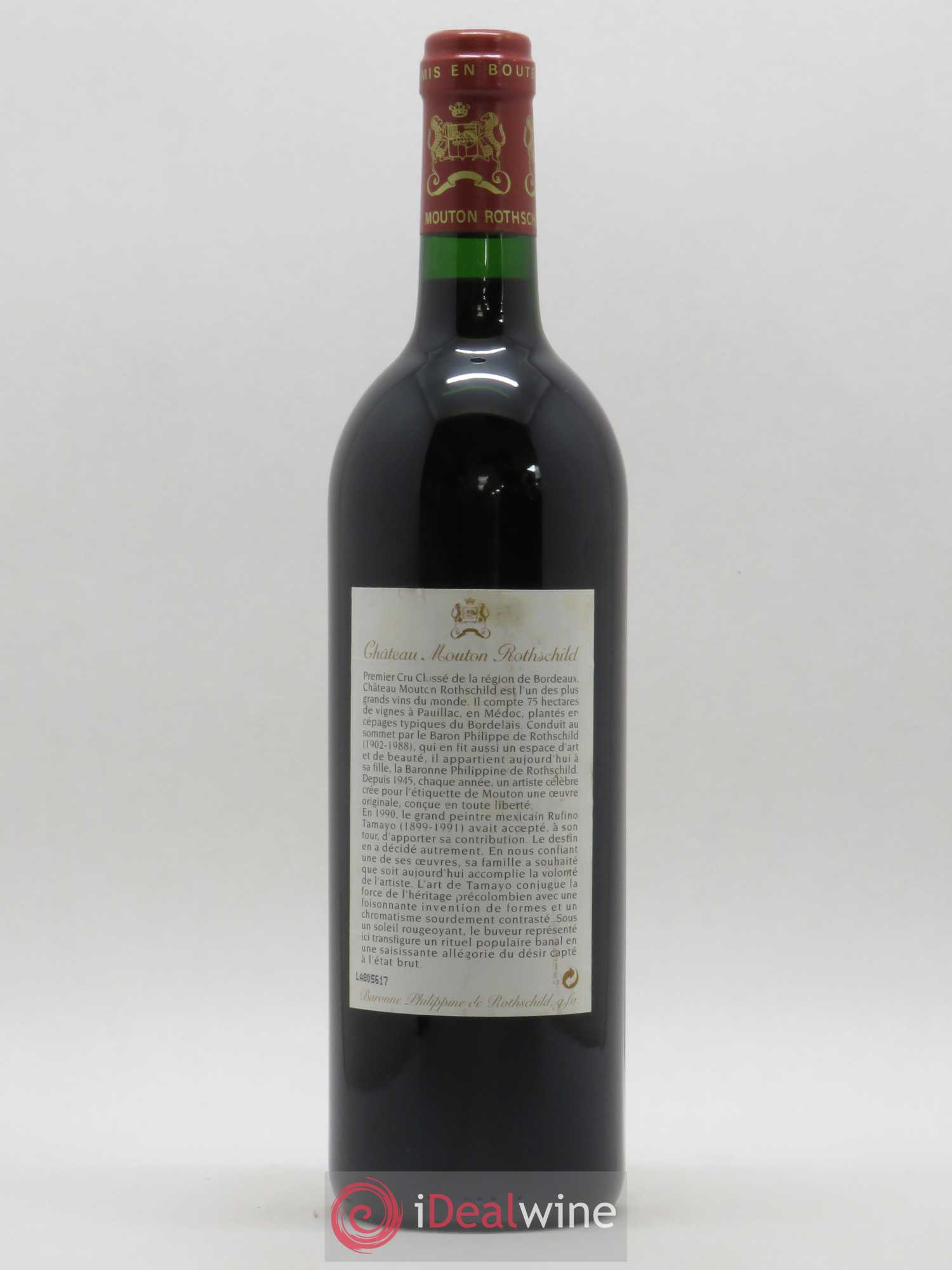Château Mouton Rothschild 1er Grand Cru Classé 1998 - Lot de 1 bouteille - 1