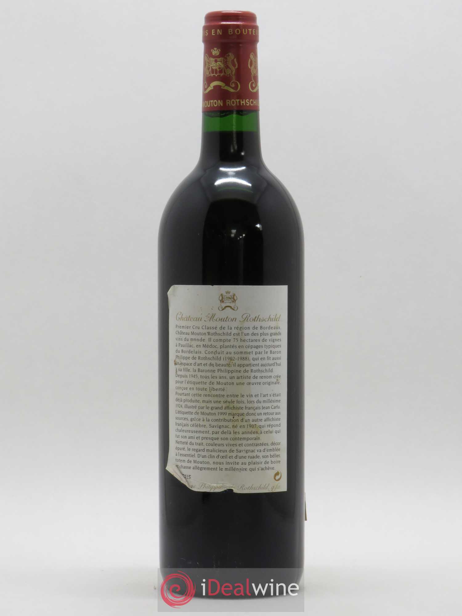 Château Mouton Rothschild 1er Grand Cru Classé 1999 - Lot de 1 bouteille - 1