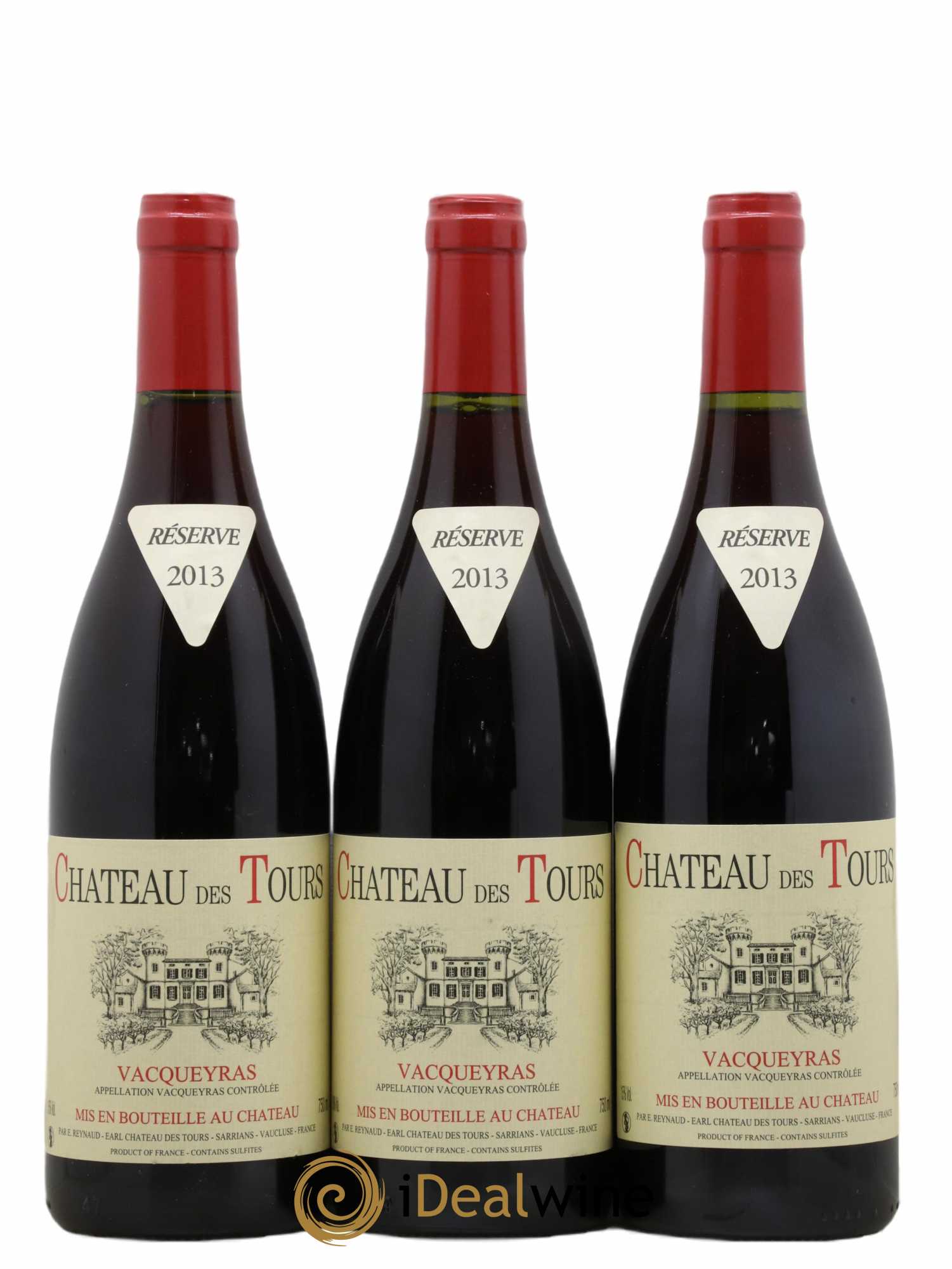 Vacqueyras Château des Tours Emmanuel Reynaud 2013 - Lot de 3 bouteilles - 0